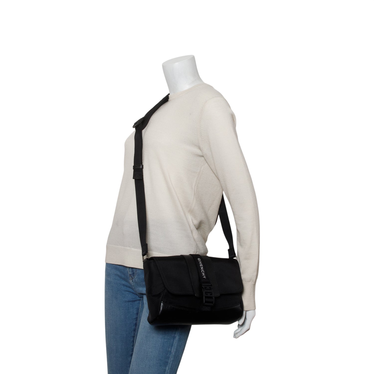 Givenchy 2024 Black Nylon Leather G-Trail Crossbody Bag