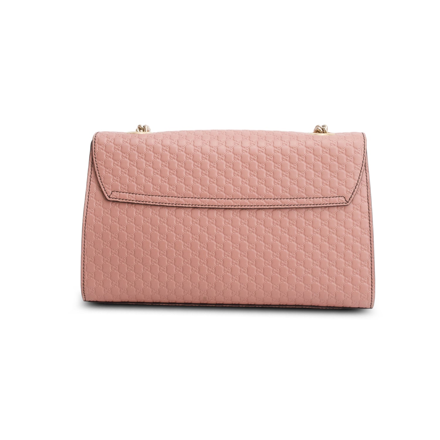 Gucci Pink Signature Leather Medium Emily Chain Shoulder Bag
