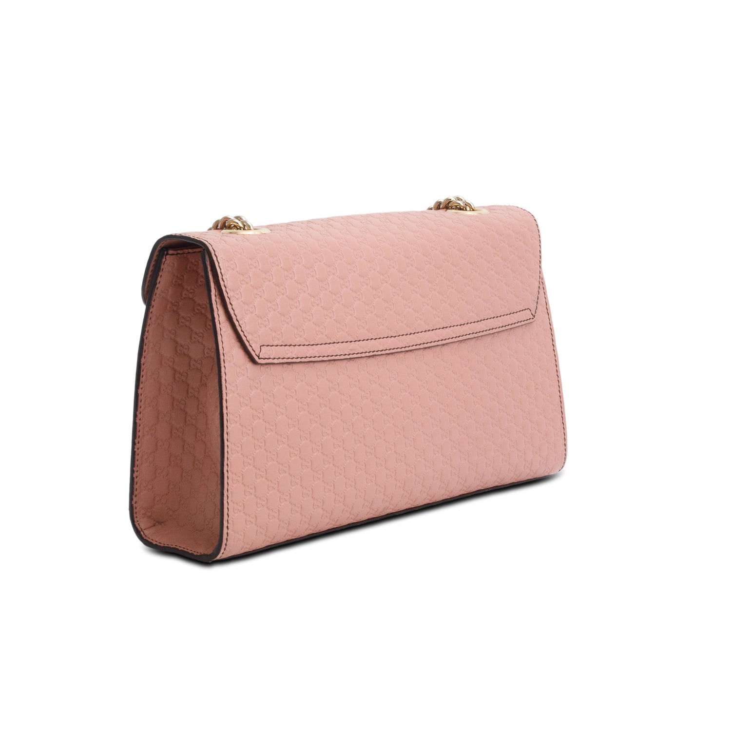 Gucci Pink Signature Leather Medium Emily Chain Shoulder Bag