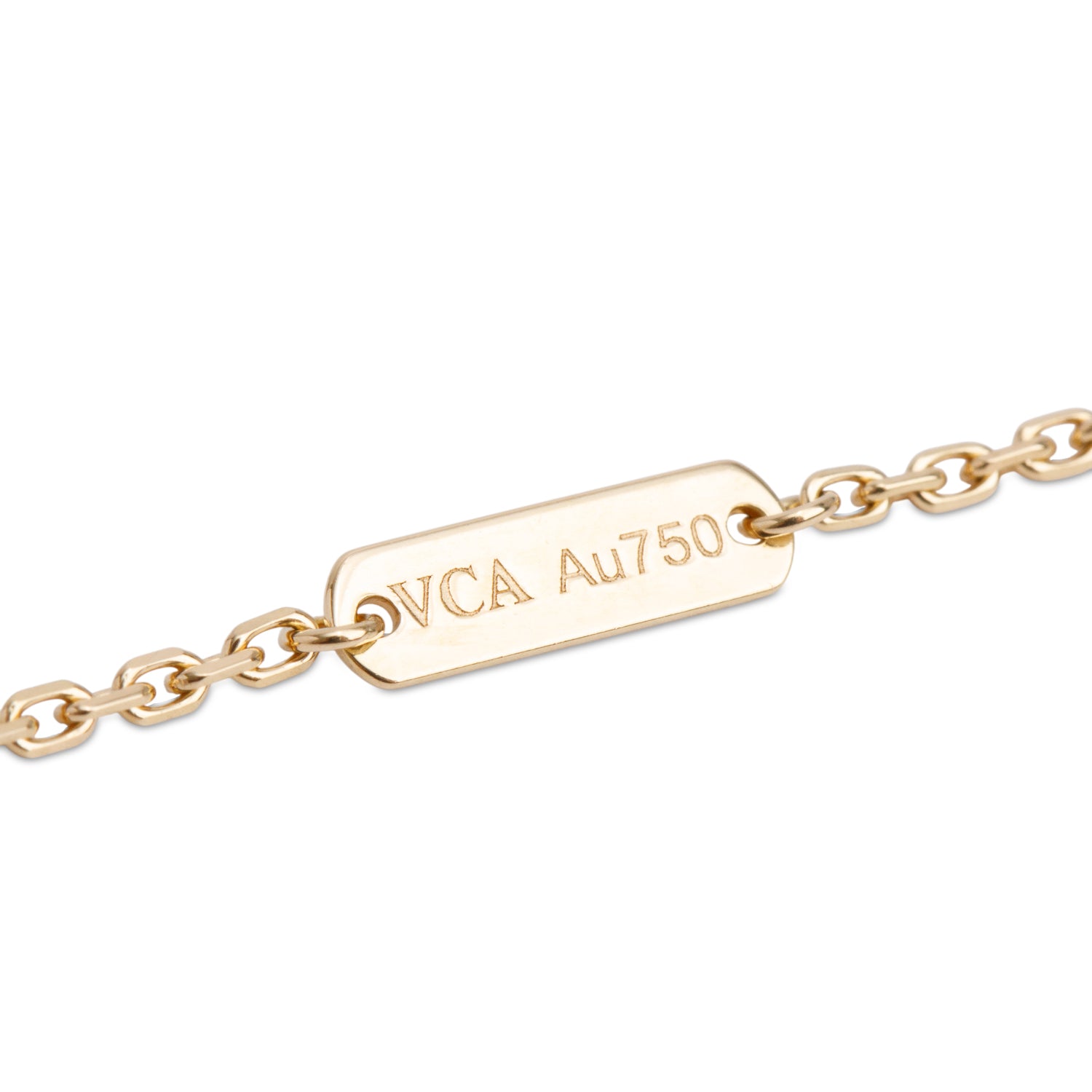 Van Cleef & Arpels 18k Yellow Gold Vintage Alhambra Carnelian Pendant Necklace