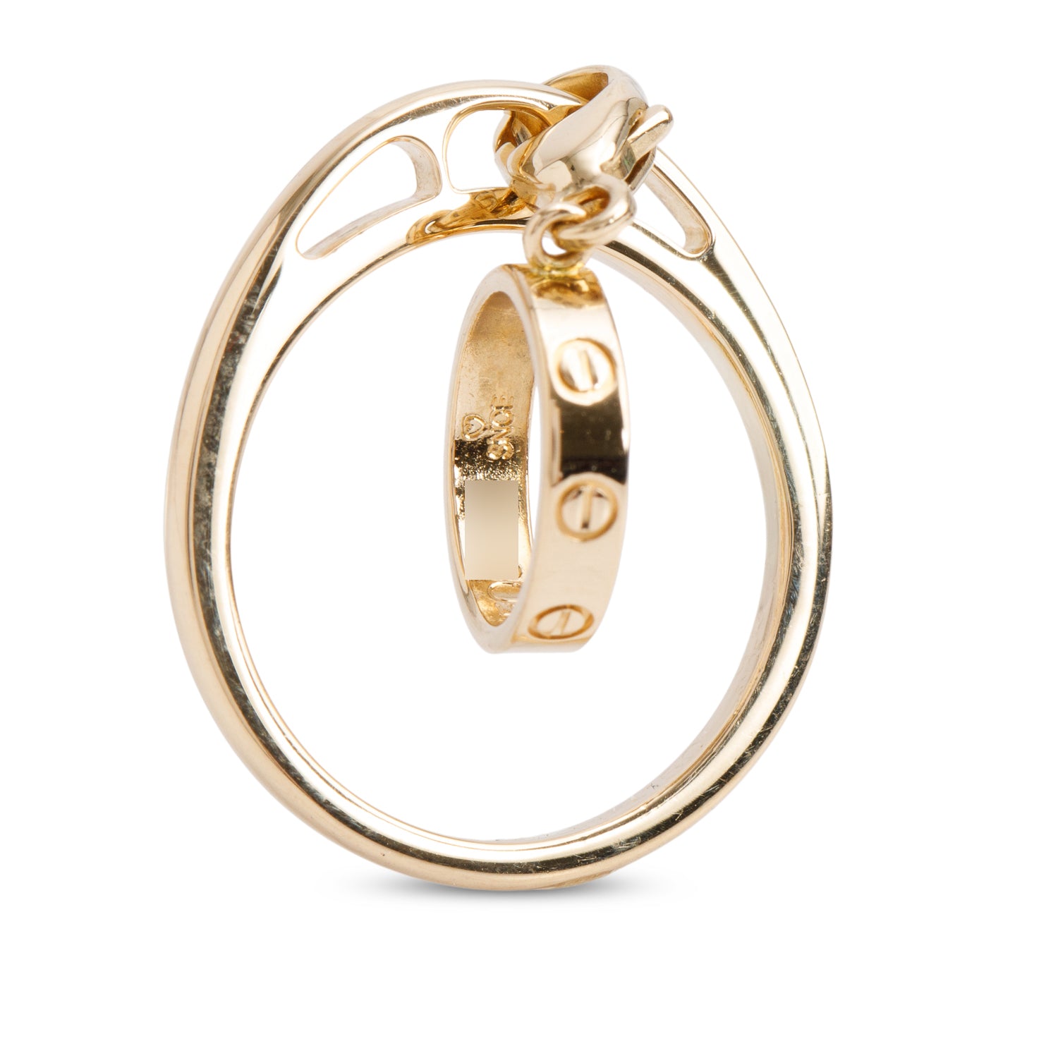 Cartier 18k Yellow Gold Love Charm Ring, Size 48 6.25 w/ Box