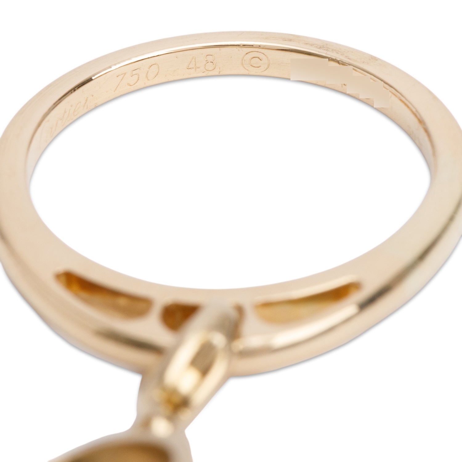 Cartier 18k Yellow Gold Love Charm Ring, Size 48 6.25 w/ Box