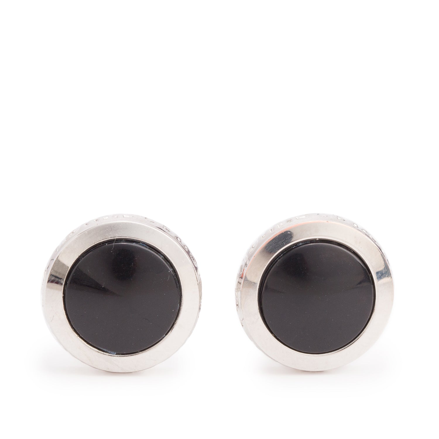 Montblanc Stainless Steel Black Glass Meisterstuck Cufflinks