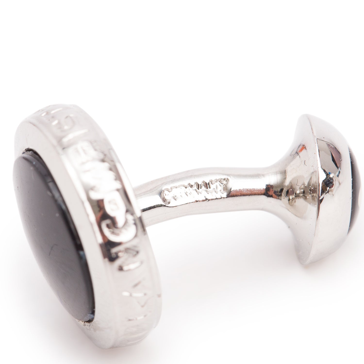 Montblanc Stainless Steel Black Glass Meisterstuck Cufflinks