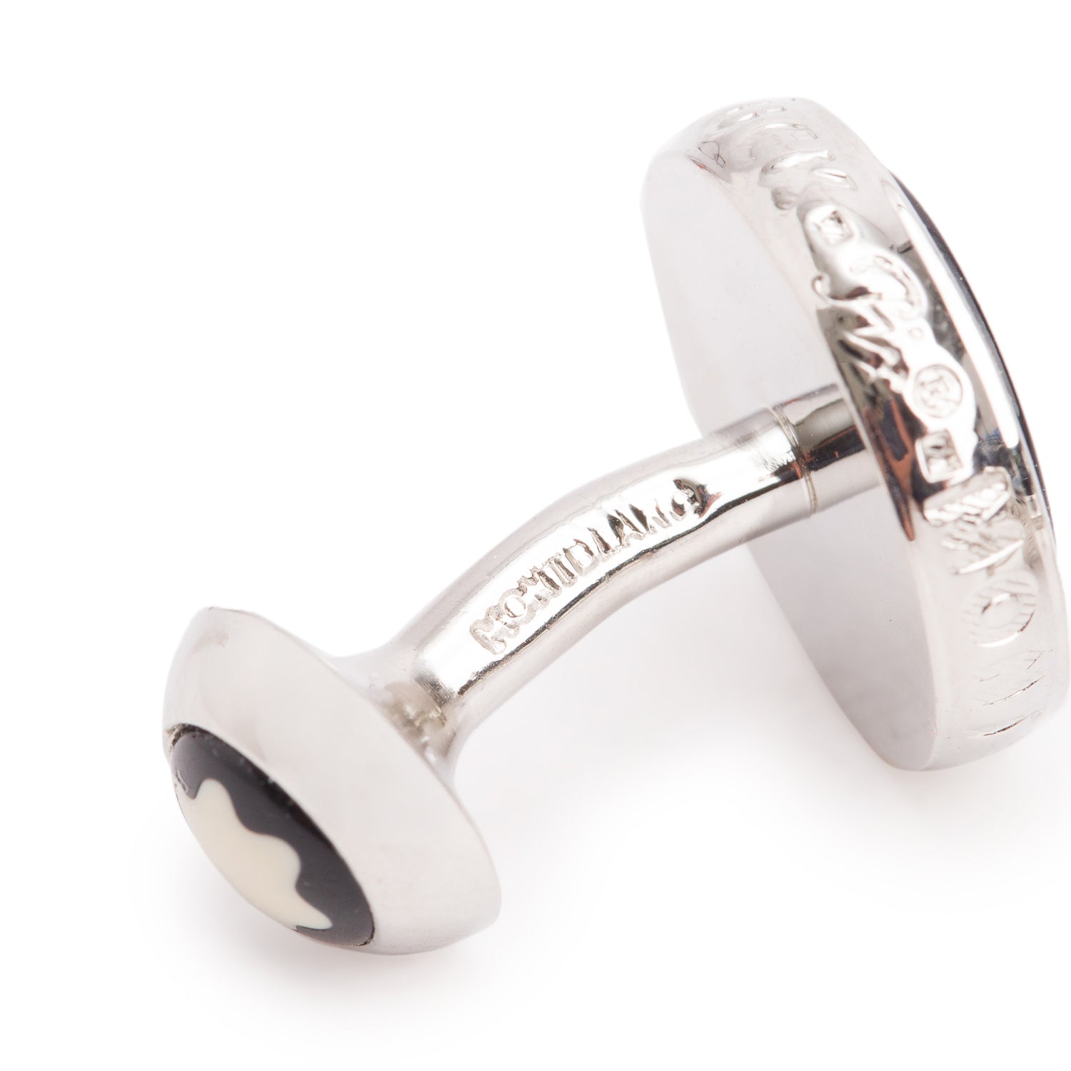 Montblanc Stainless Steel Black Glass Meisterstuck Cufflinks