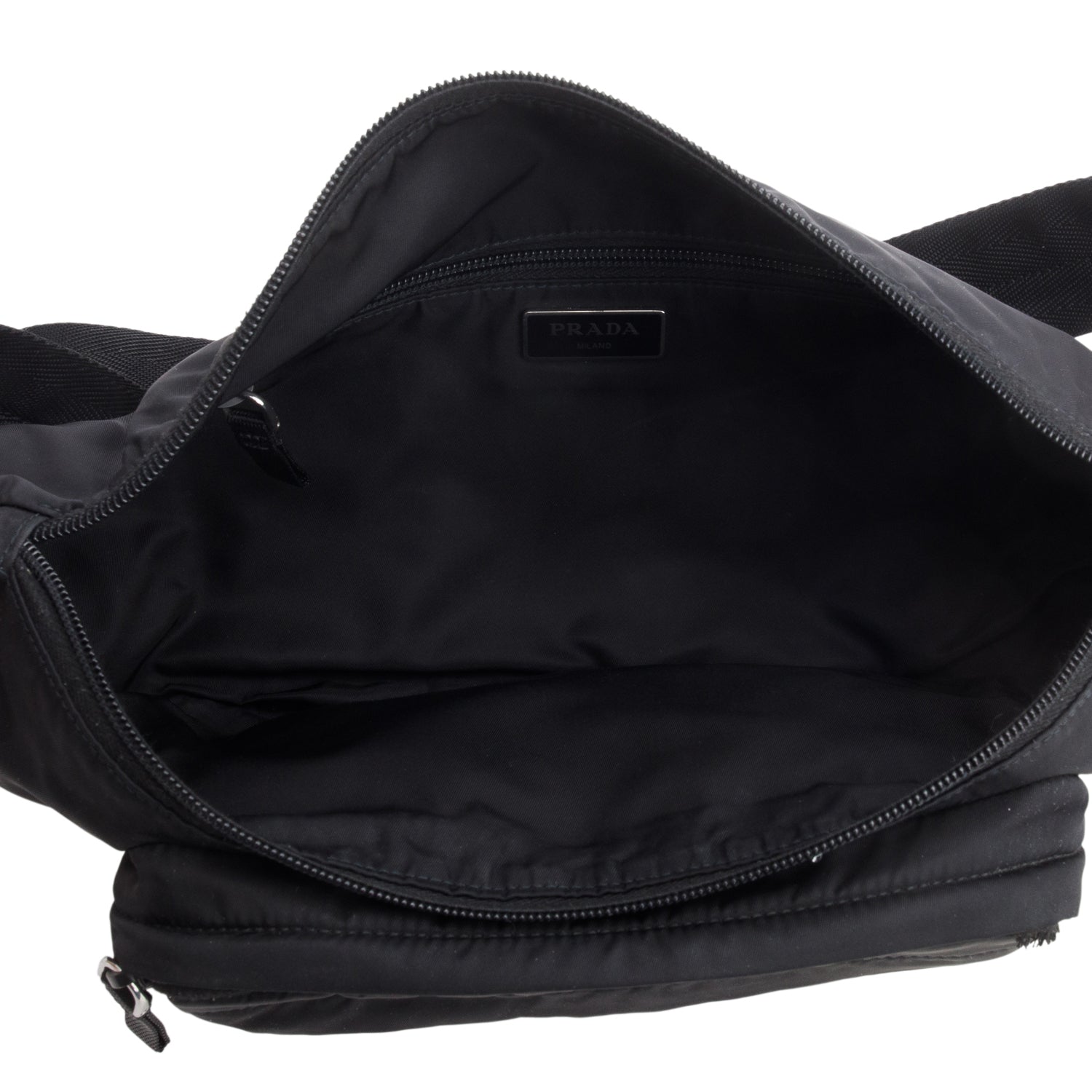 Prada Black Re-Nylon Leather Belt Bag