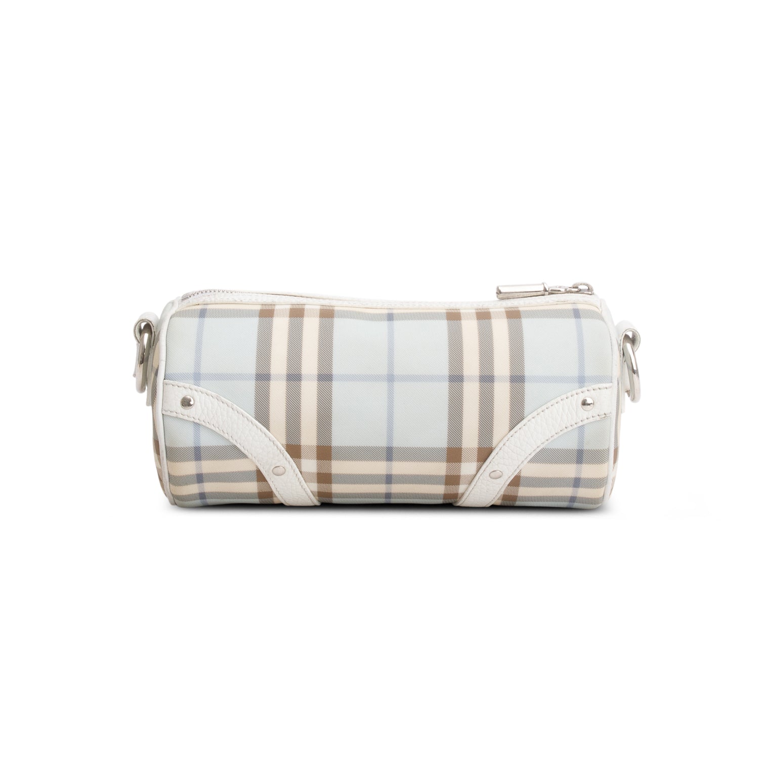 Burberry Blue Candy Nova Check Lola Barrel Bag