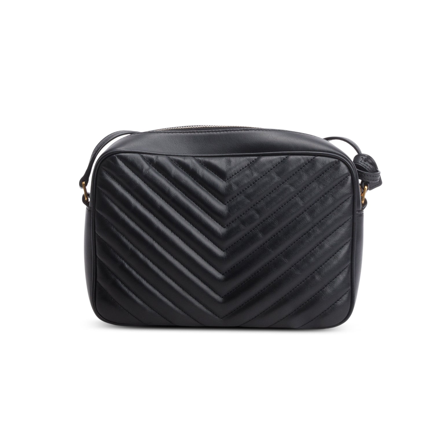 Saint Laurent 2021 Black Calfskin Matelasse Monogram Lou Camera Bag w/ Box