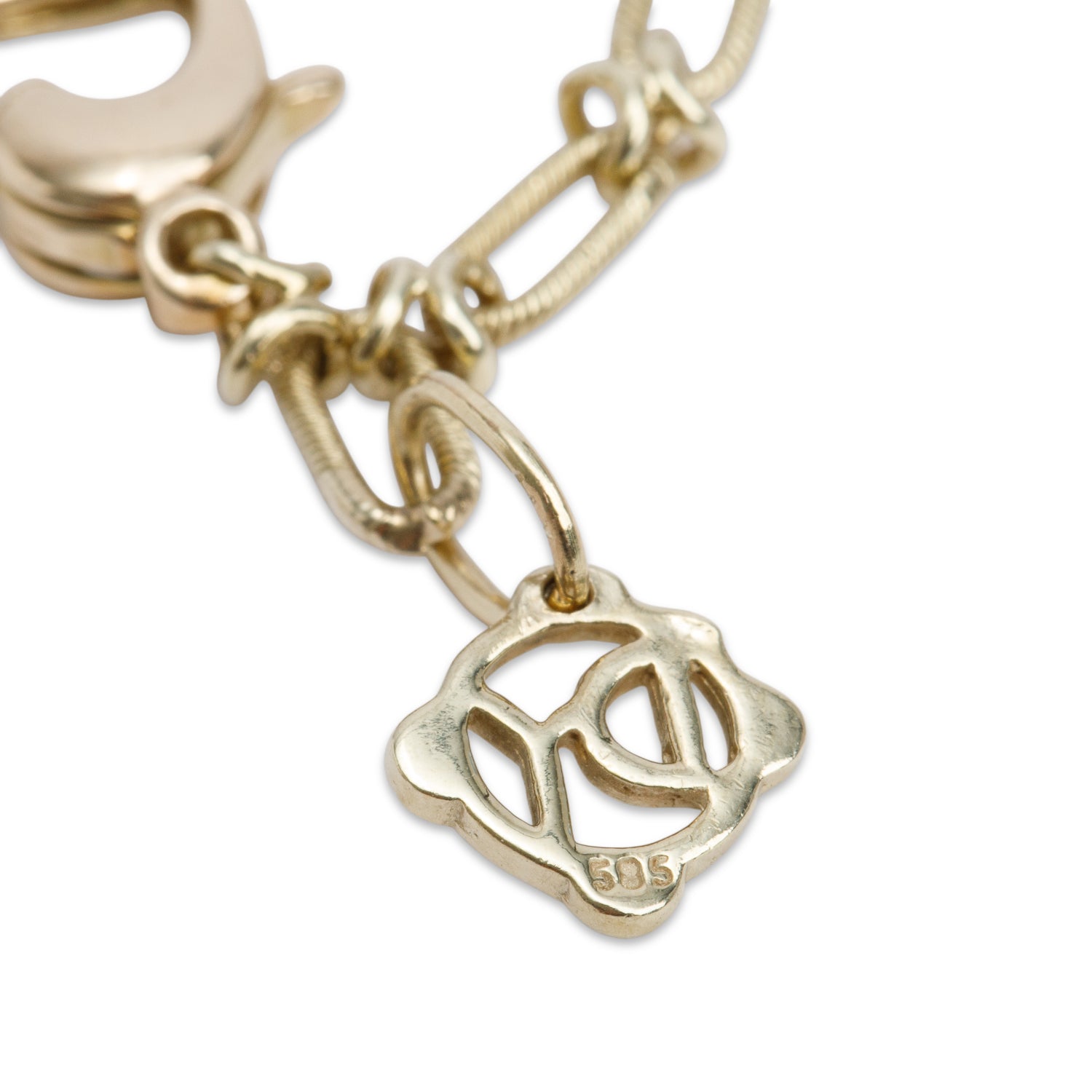 David Yurman Vintage 14k Yellow Gold Pave Diamond Cable Heart Pendant Necklace