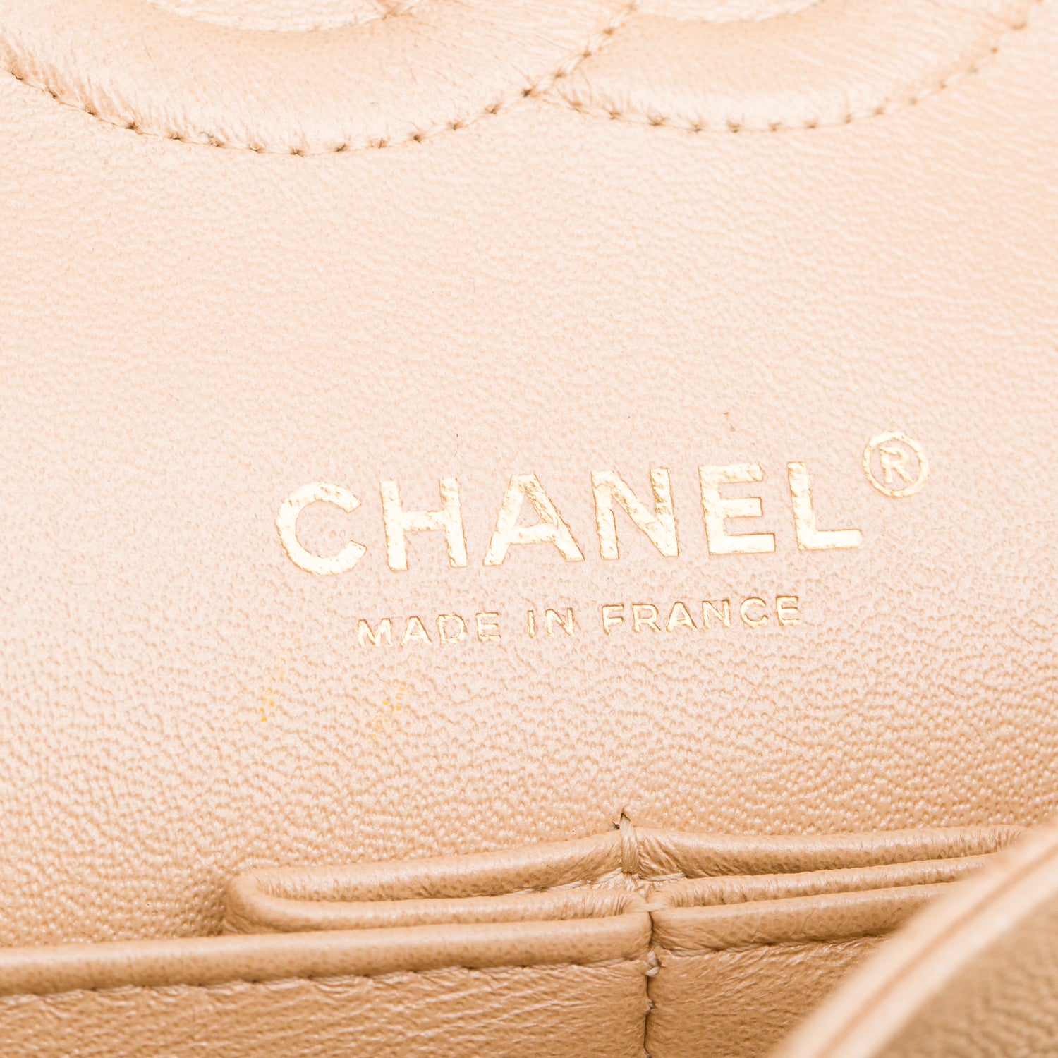 Chanel Beige Iridescent Caviar Leather Classic Medium Double Flap Bag w/ Box