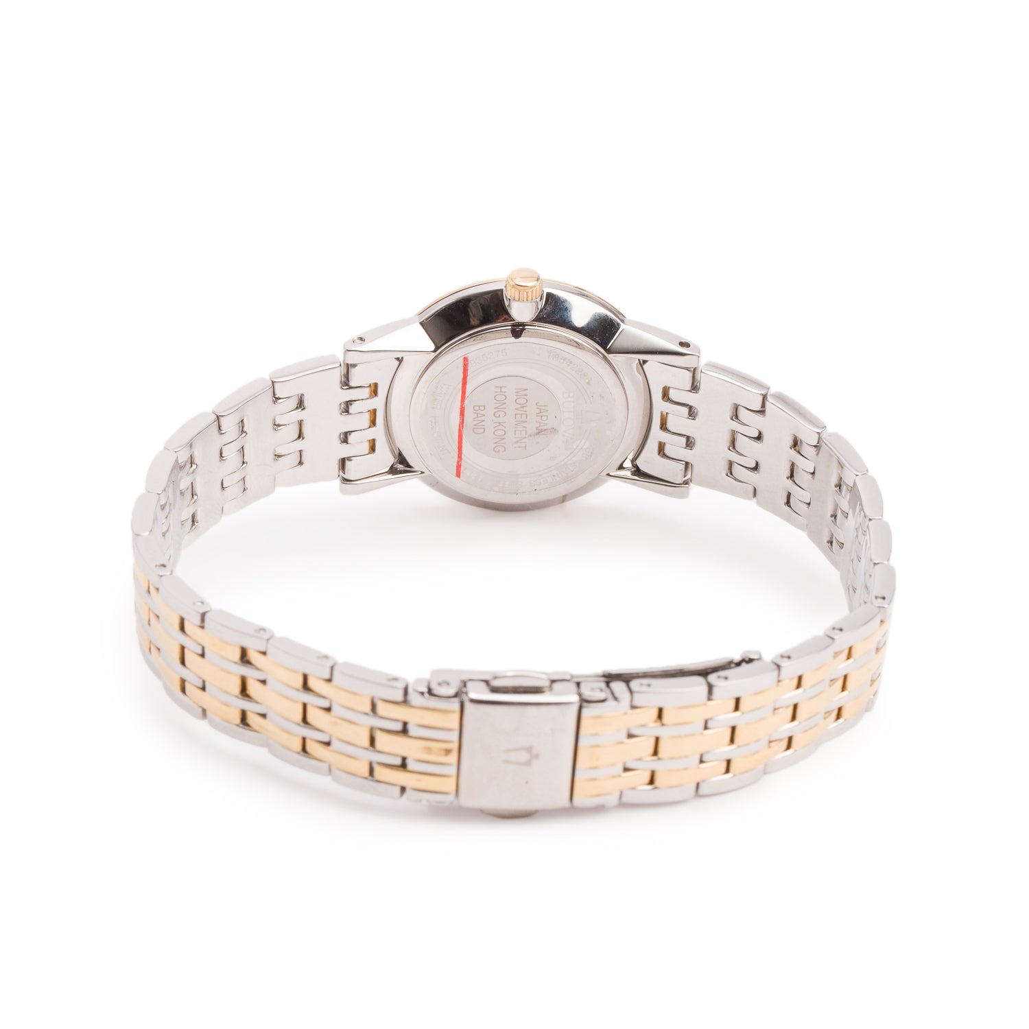 Bulova Two-Tone Stainless Steel Casual 27 MM Quartz Watch Silver Diamond Dial 98P115 w/ Box