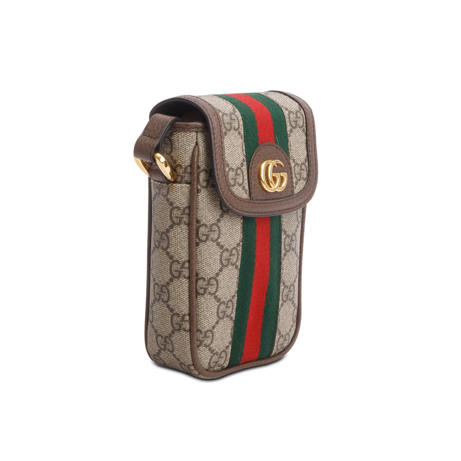 Gucci GG Supreme Monogram Web Ophidia Phone Crossbody Bag