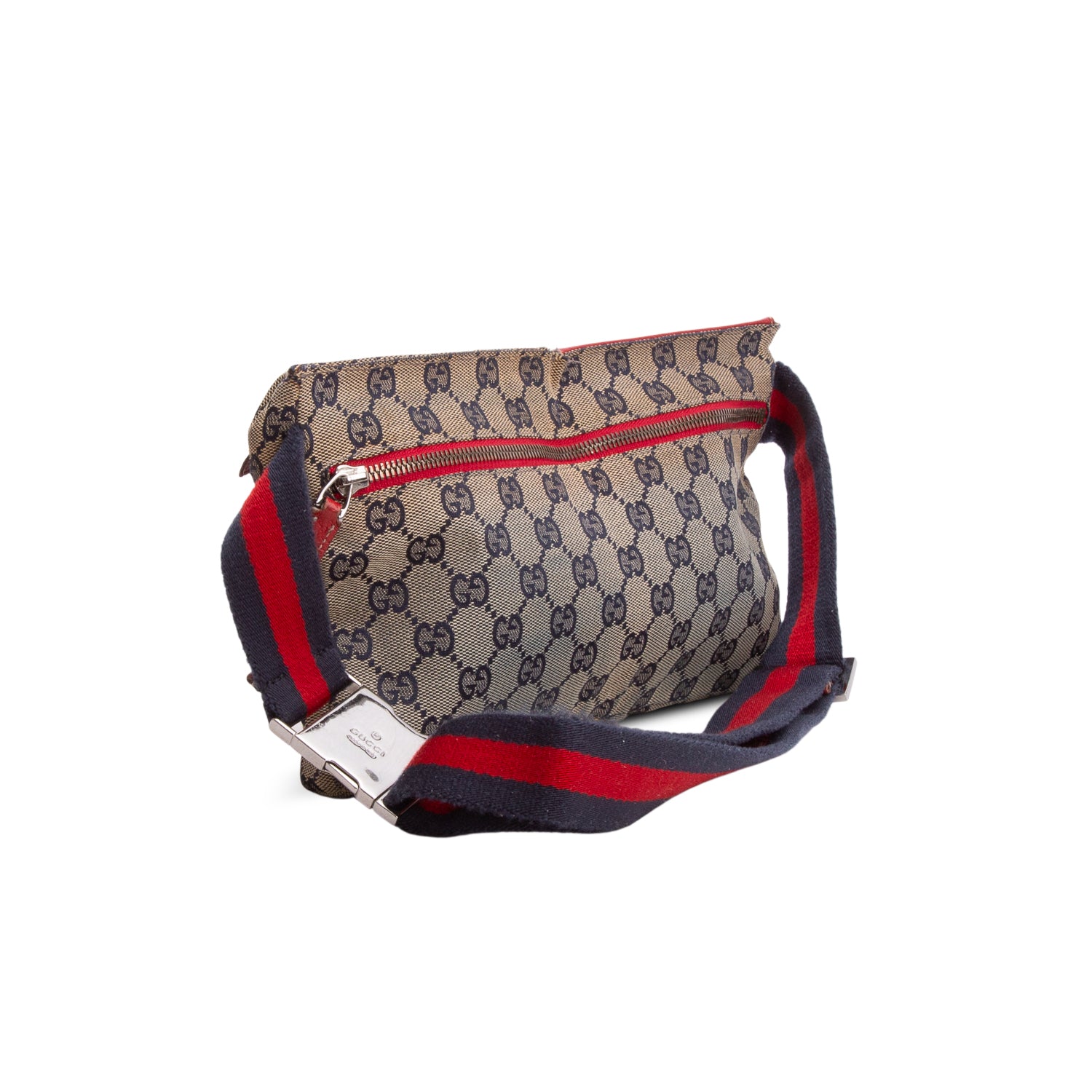Gucci Red Monogram Web Belt Bag