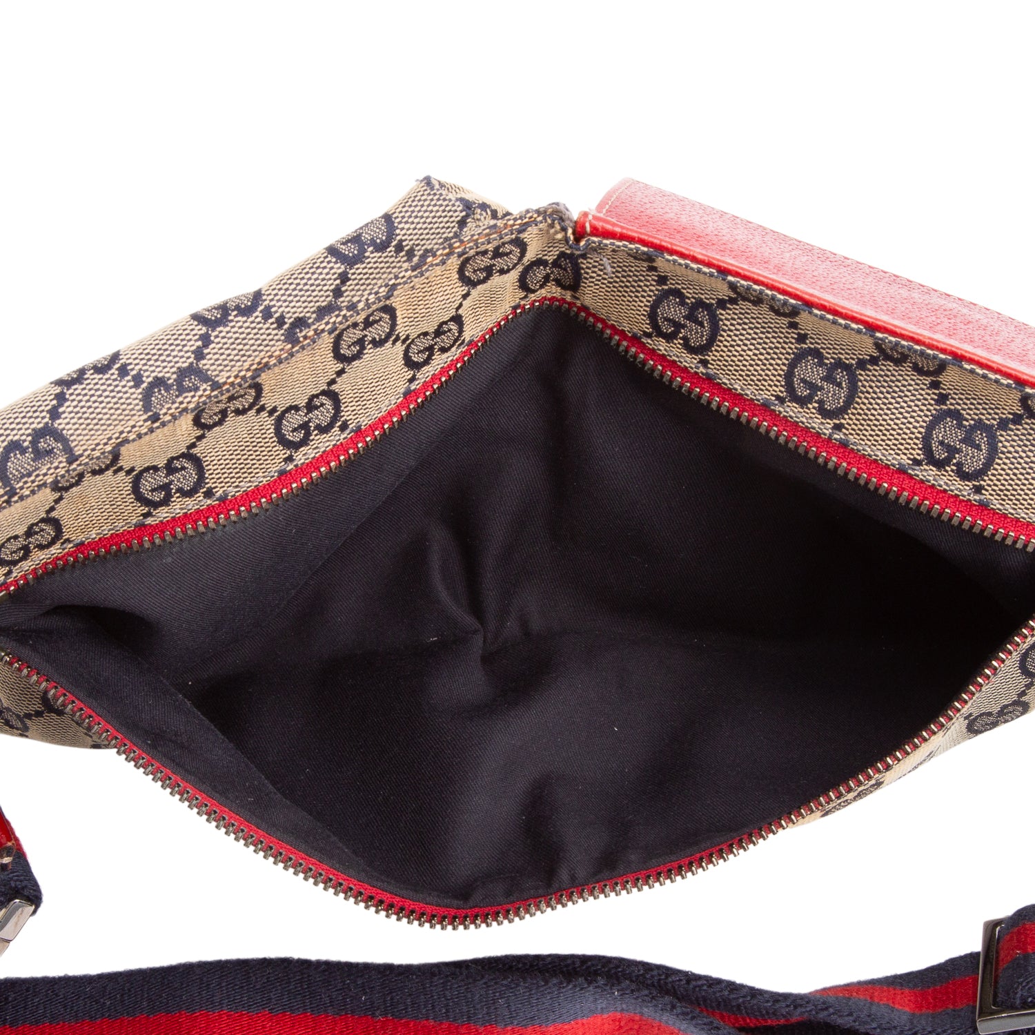 Gucci Red Monogram Web Belt Bag