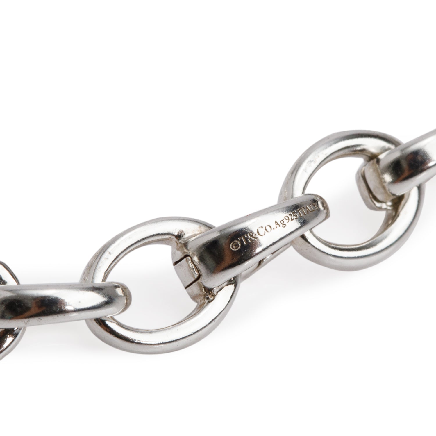 Tiffany & Co. Sterling Silver Clasping Mini Round Link Bracelet