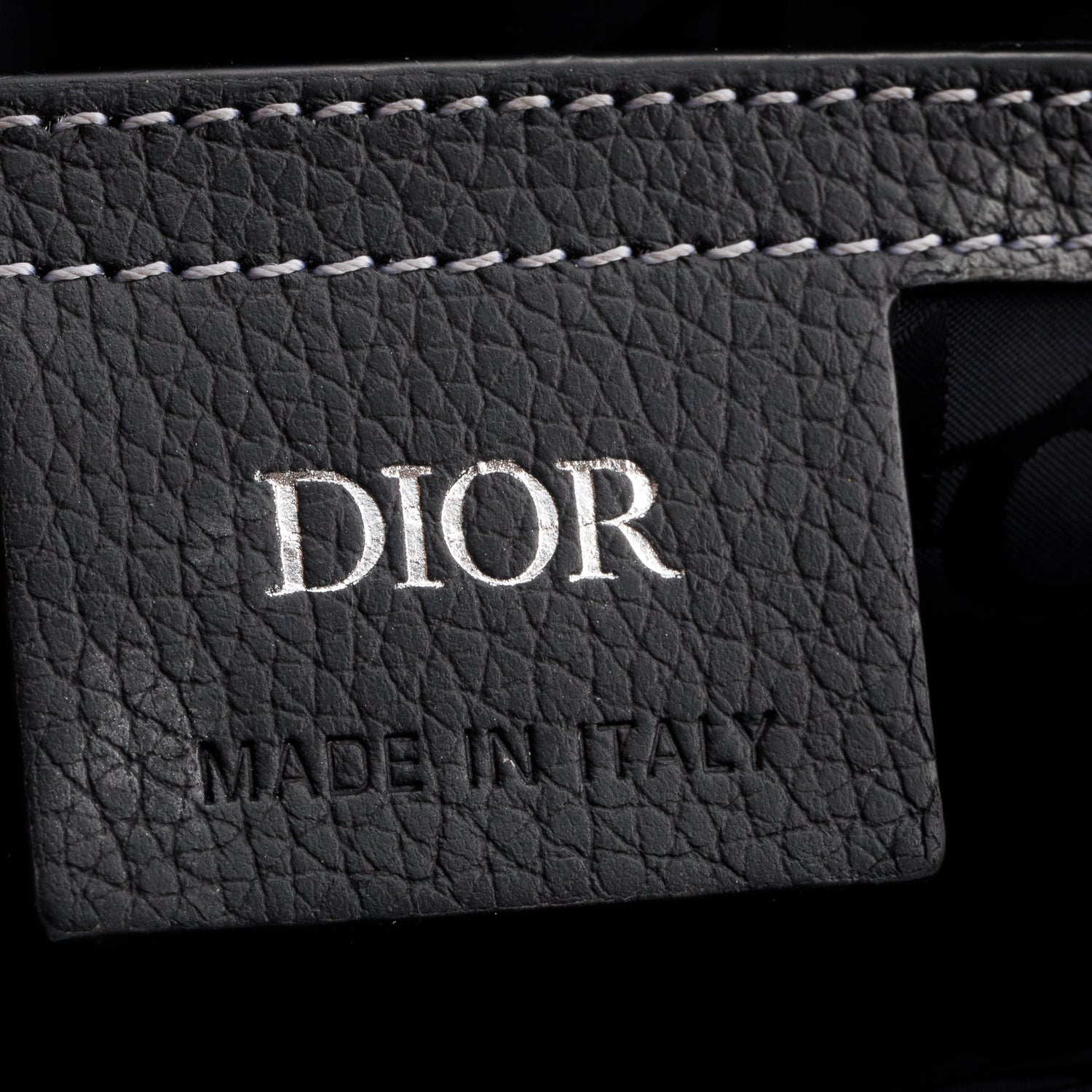 Christian Dior 2023 Black Grained Calfskin Saddle Pouch