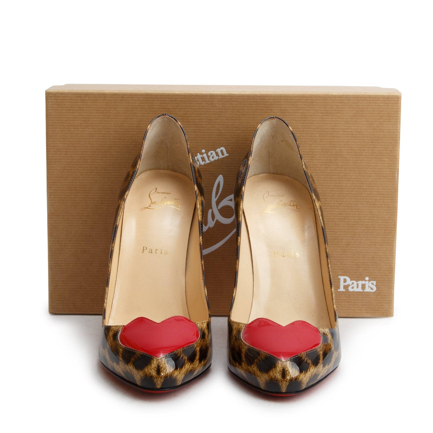 Christian Louboutin Leopard Print Patent Leather Doracora 100 Pumps, Women's Size 40 w/ Box
