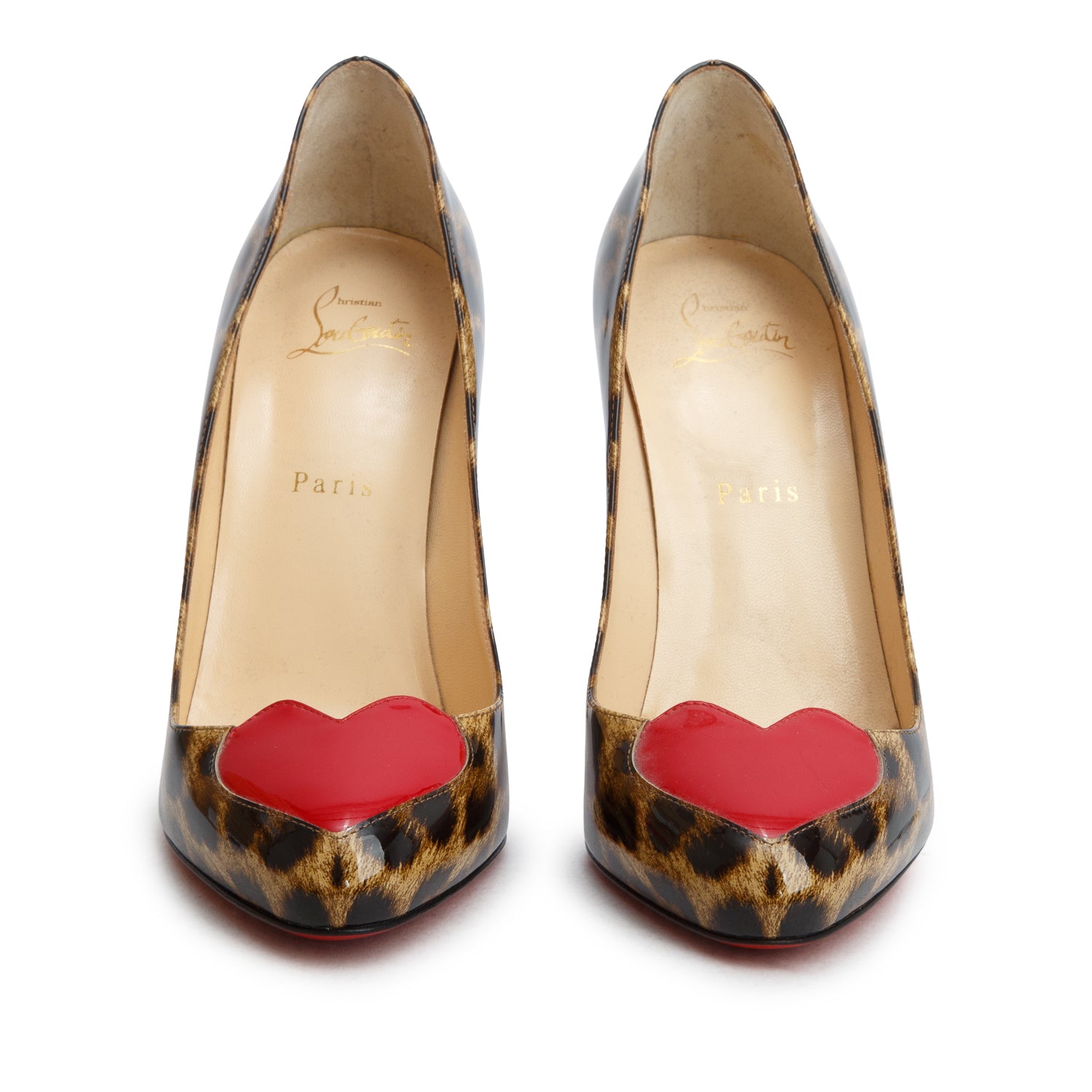 Christian Louboutin Leopard Print Patent Leather Doracora 100 Pumps, Women's Size 40 w/ Box