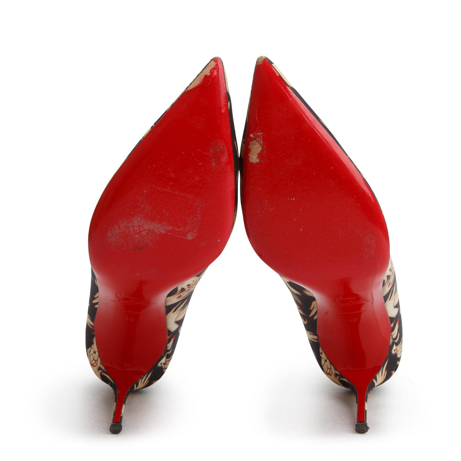 Christian Louboutin Tissu Beauty Print Decolete 554 85 Pumps, Women's Size 40 w/ Box