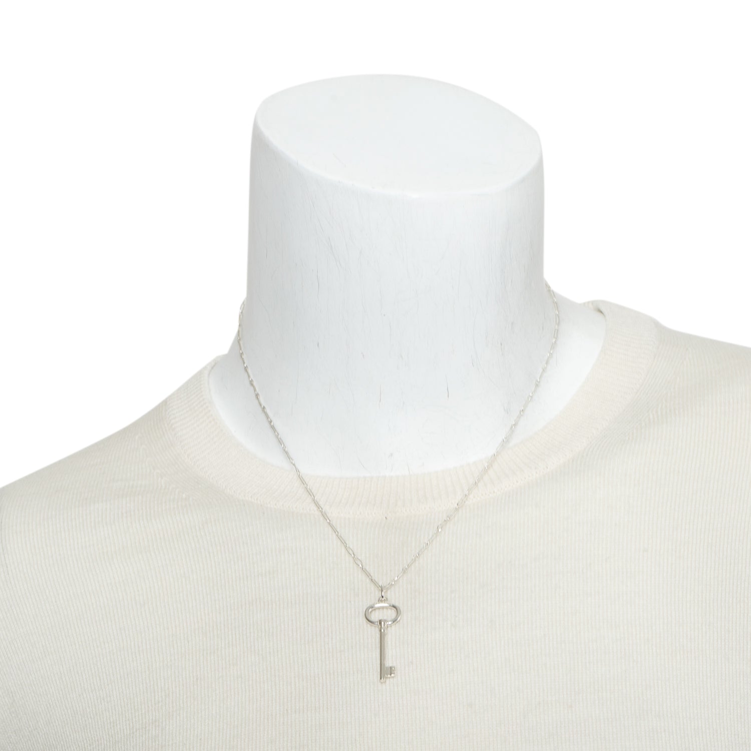 Tiffany & Co. Sterling Silver Small Oval Key Pendant Necklace