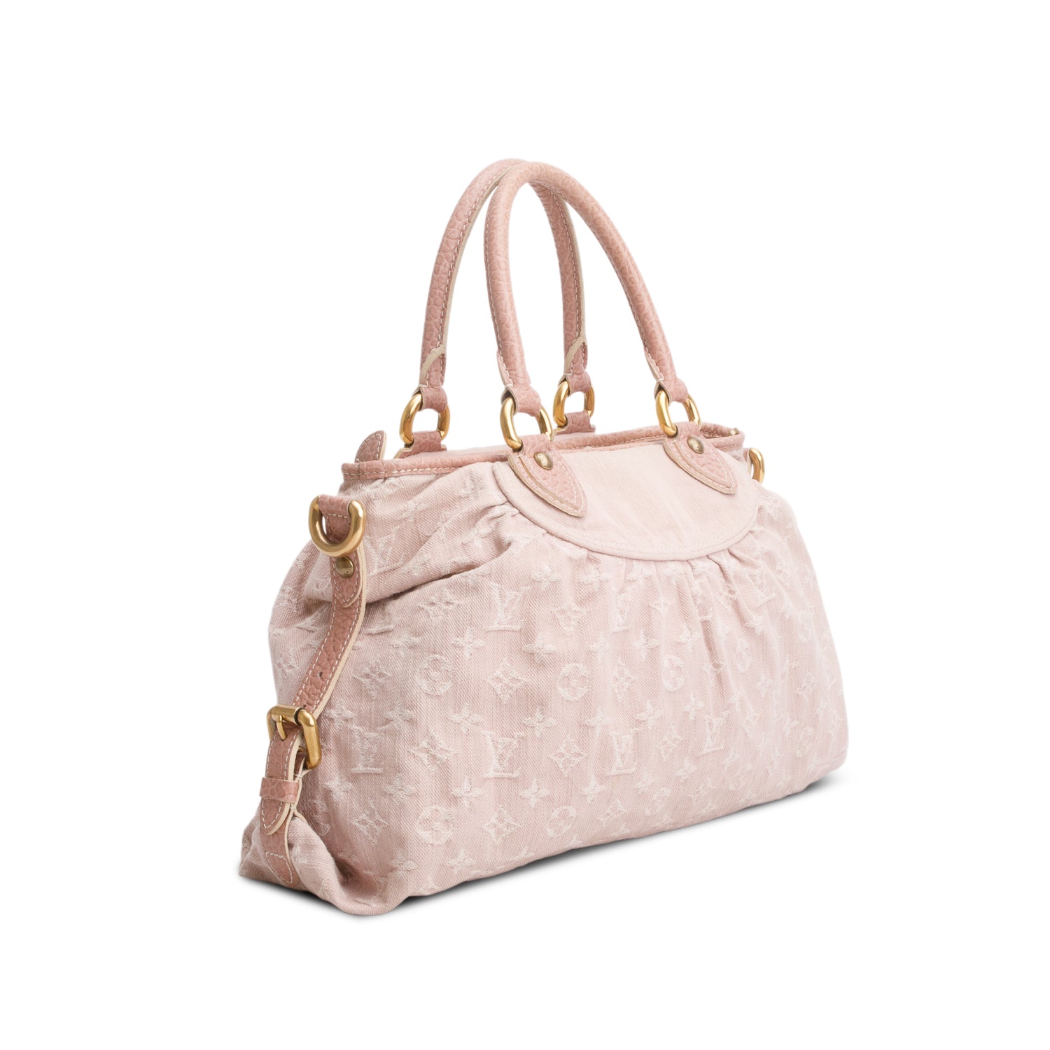 Louis Vuitton Pink Denim Monogram Neo Cabby MM w/ Strap