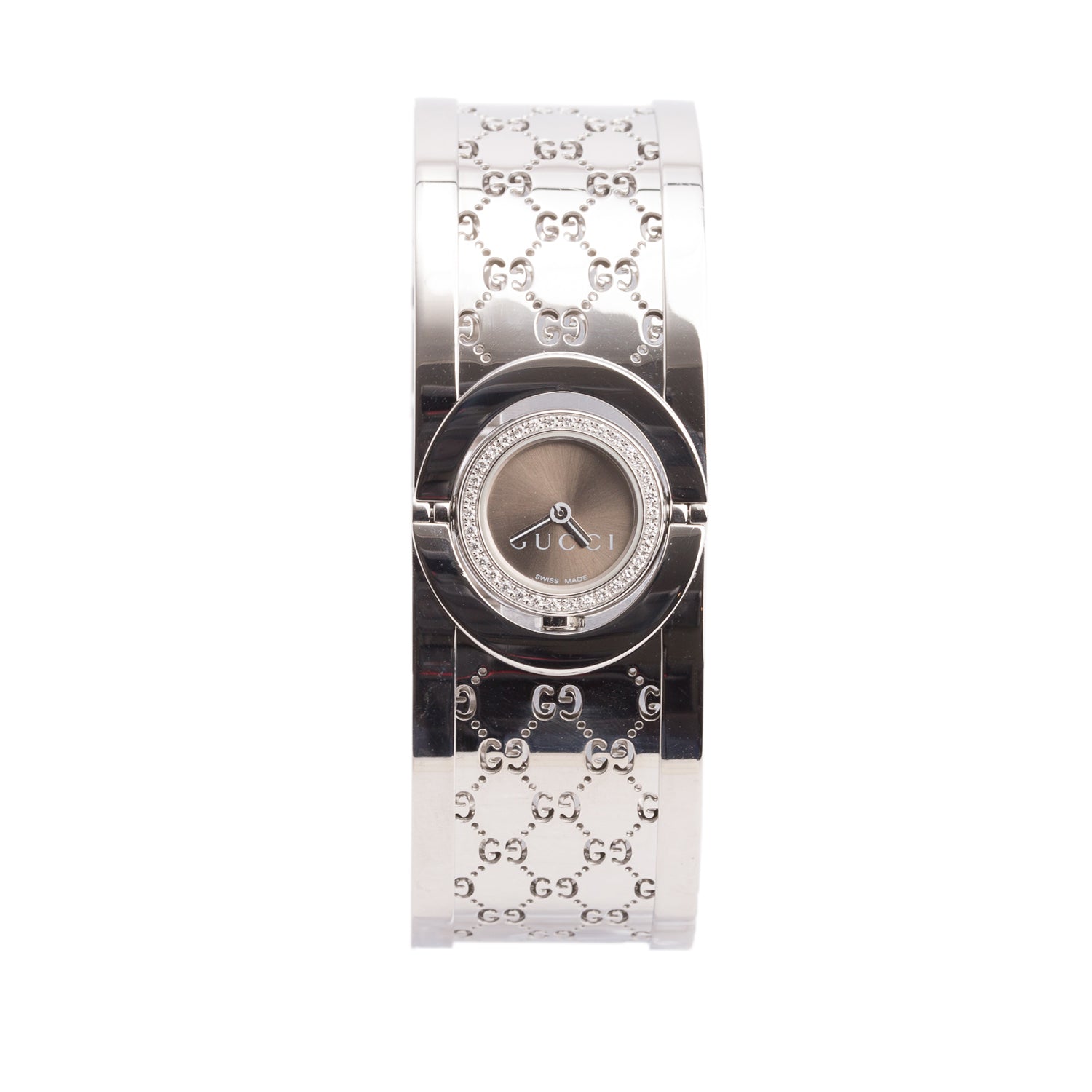 Gucci Stainless Steel Diamond Bezel Twirl Quartz Watch w/ Box