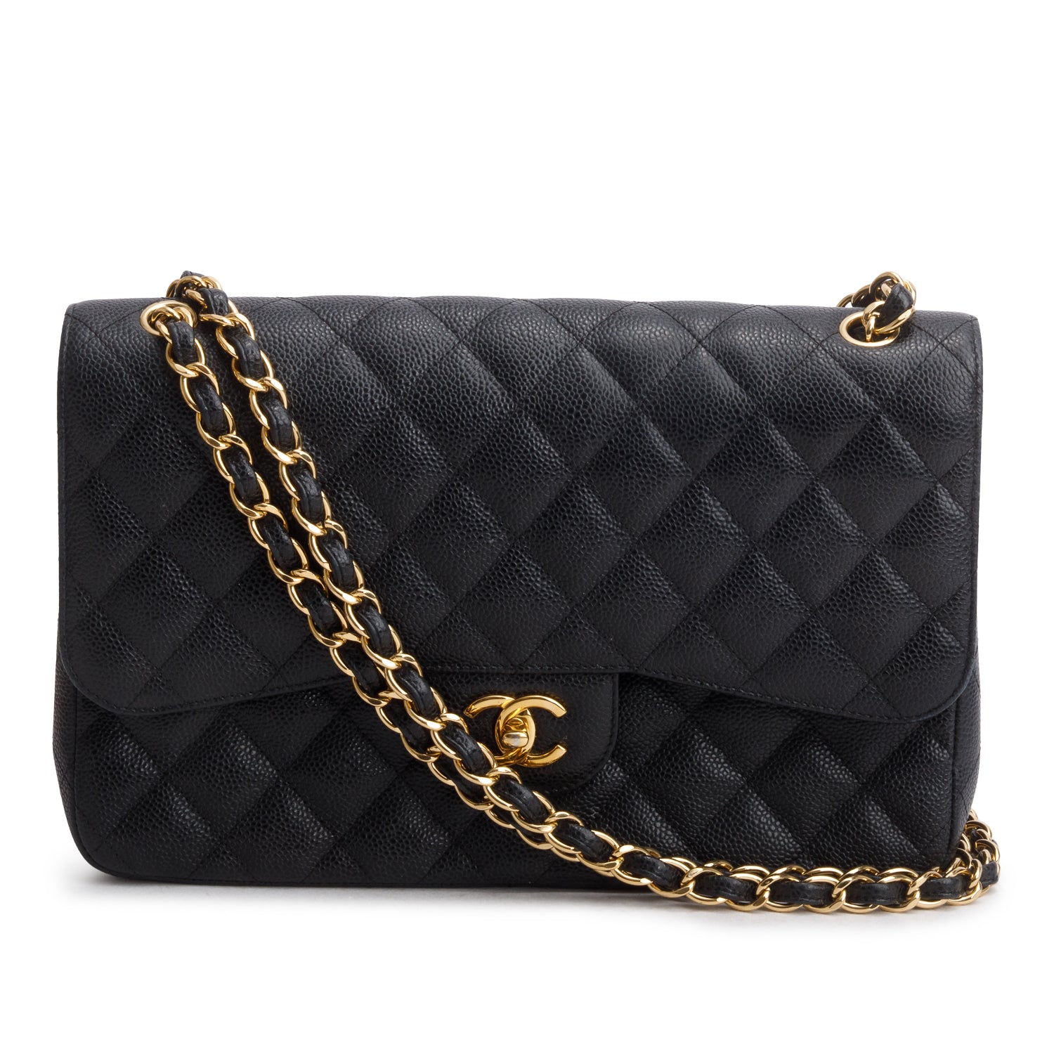 Chanel Black Caviar Jumbo Classic Double Flap Bag