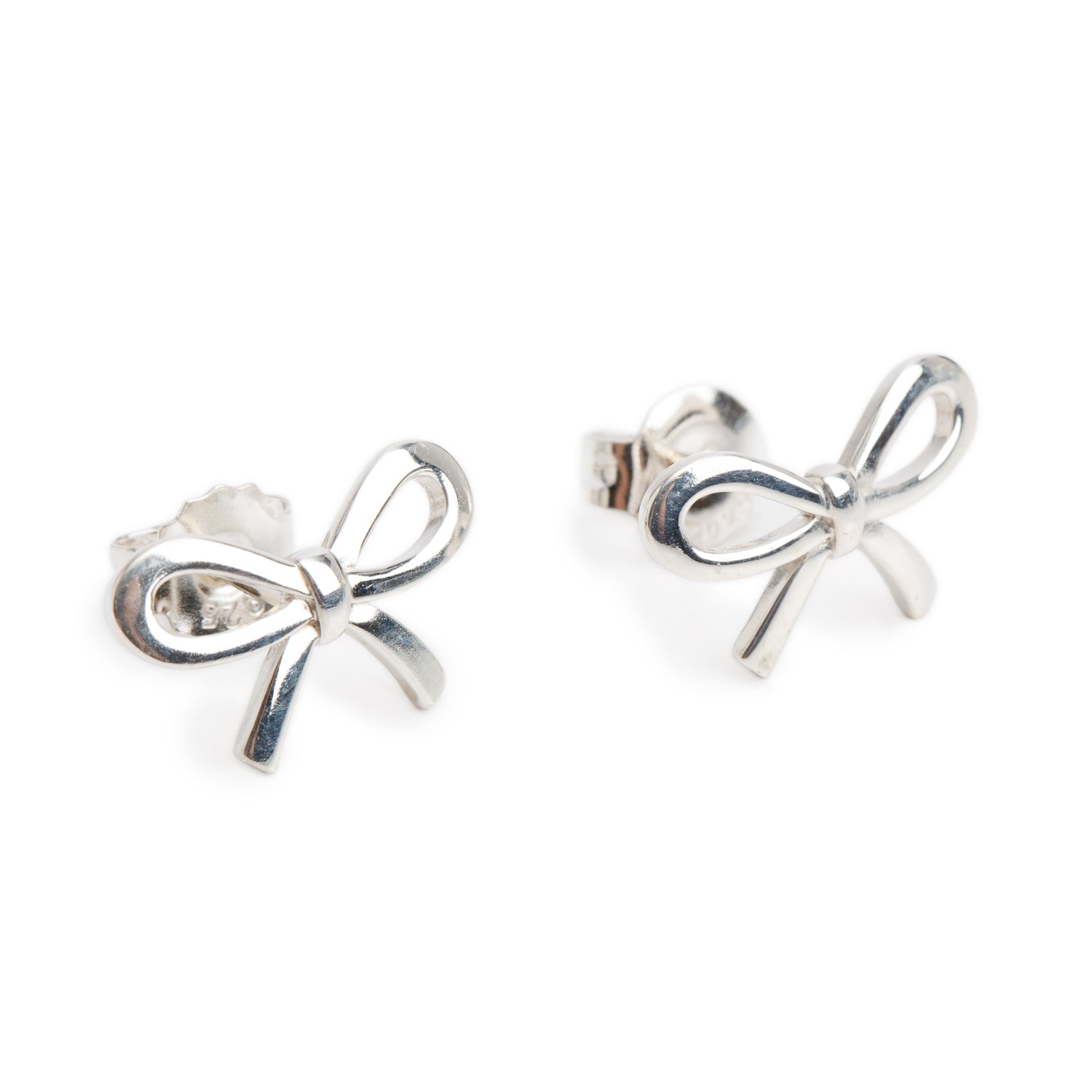 Tiffany & Co. Sterling Silver Mini Bow Earrings