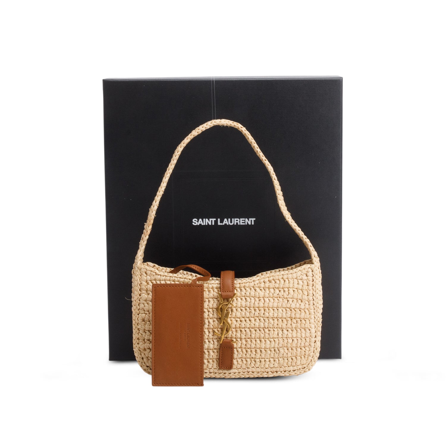 Saint Laurent 2024 Raffia Le 5 a 7 Mini Hobo w/ Box