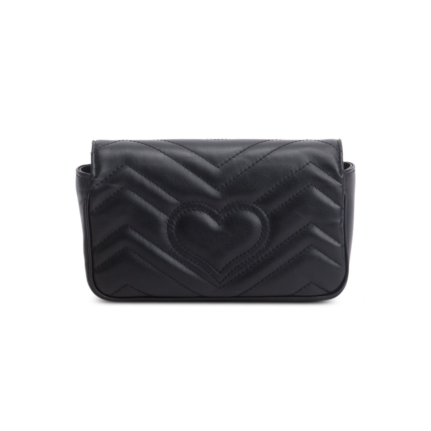 Gucci Black GG Marmont Matelasse Leather Super Mini Bag w/ Box