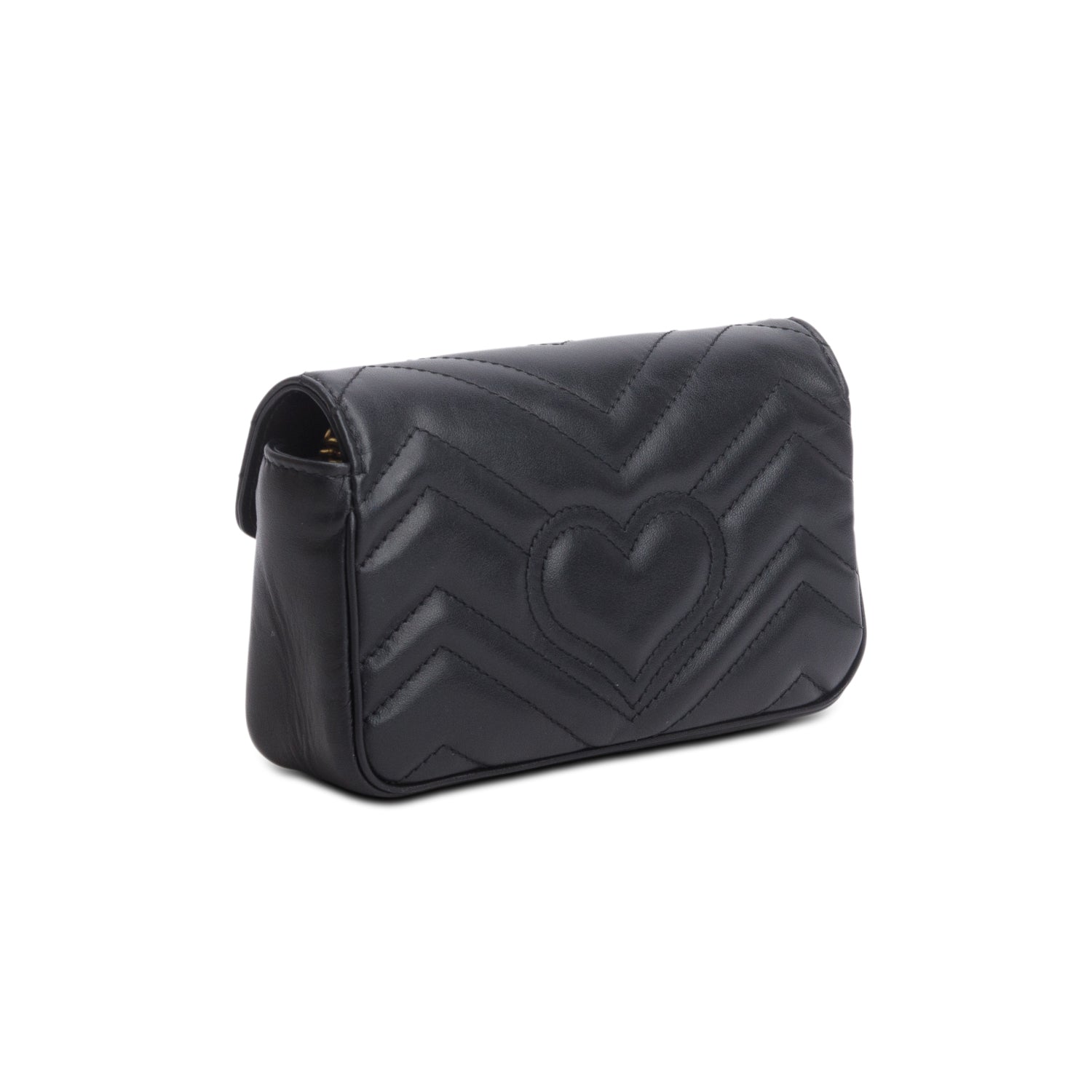 Gucci Black GG Marmont Matelasse Leather Super Mini Bag w/ Box