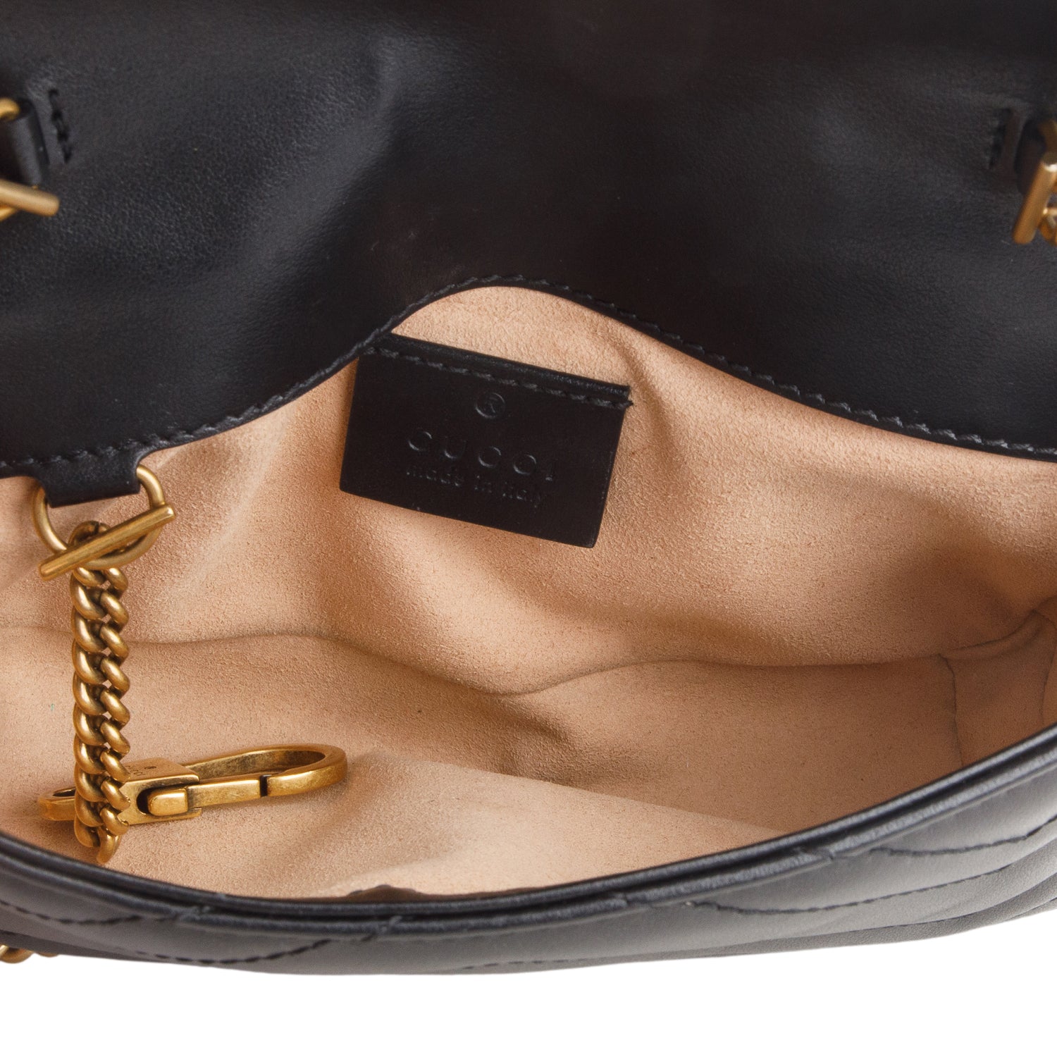 Gucci Black GG Marmont Matelasse Leather Super Mini Bag w/ Box