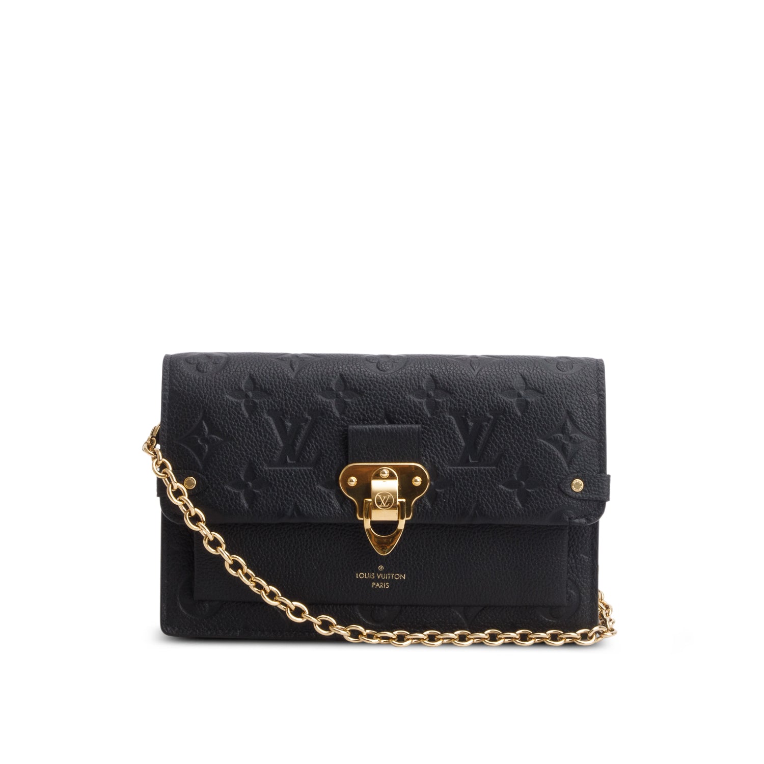 Louis Vuitton Black Empreinte Vavin Chain Wallet w/ Box