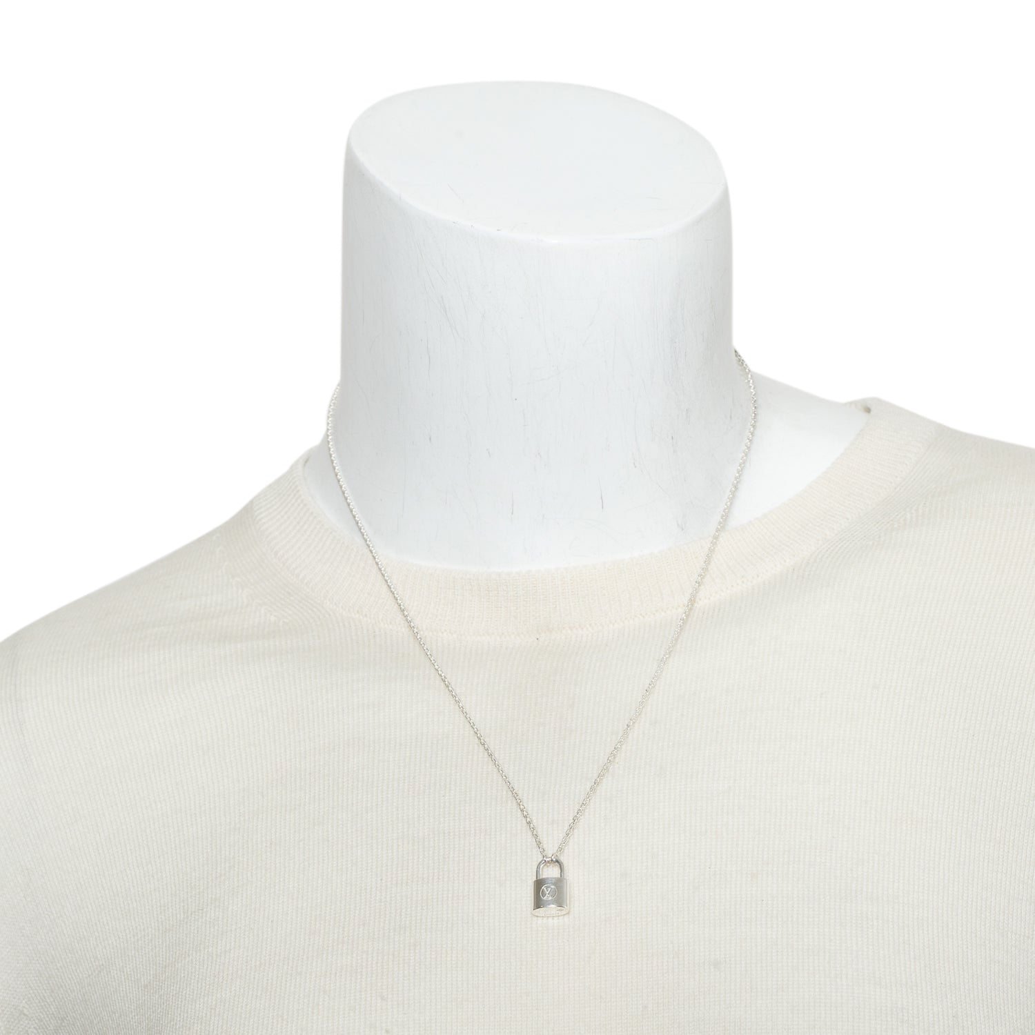 Louis Vuitton Sterling Silver Lockit Pendant Necklace w/ Box