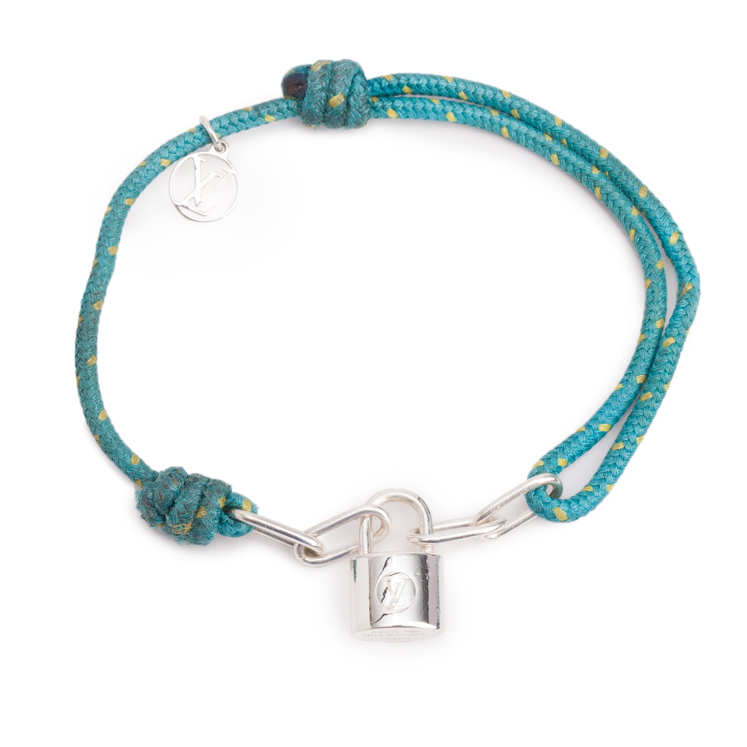Louis Vuitton Sterling Silver Lockit X Virgil Abloh Blue Cord Bracelet