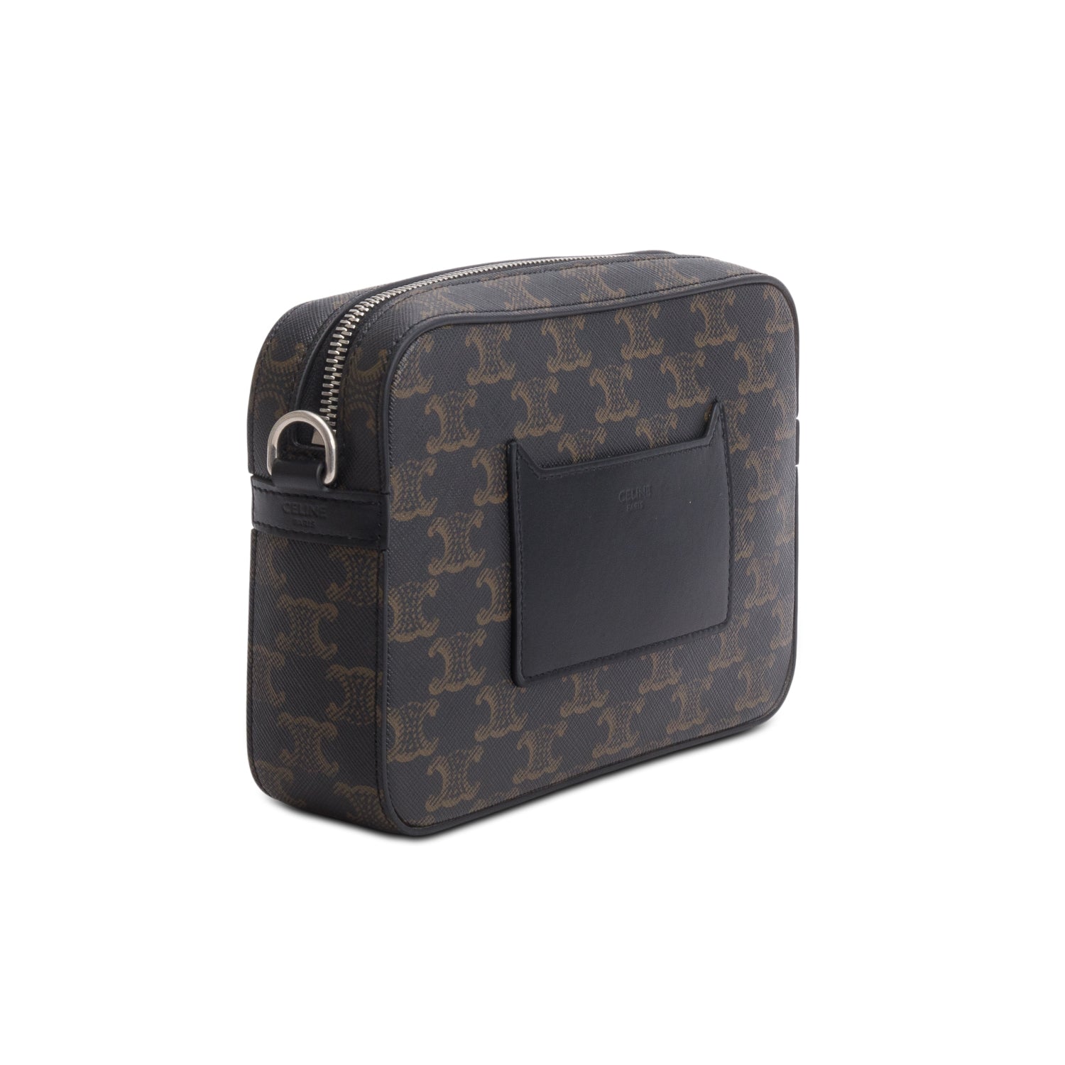 Celine 2023 Black Triomphe Canvas Small Messenger Bag