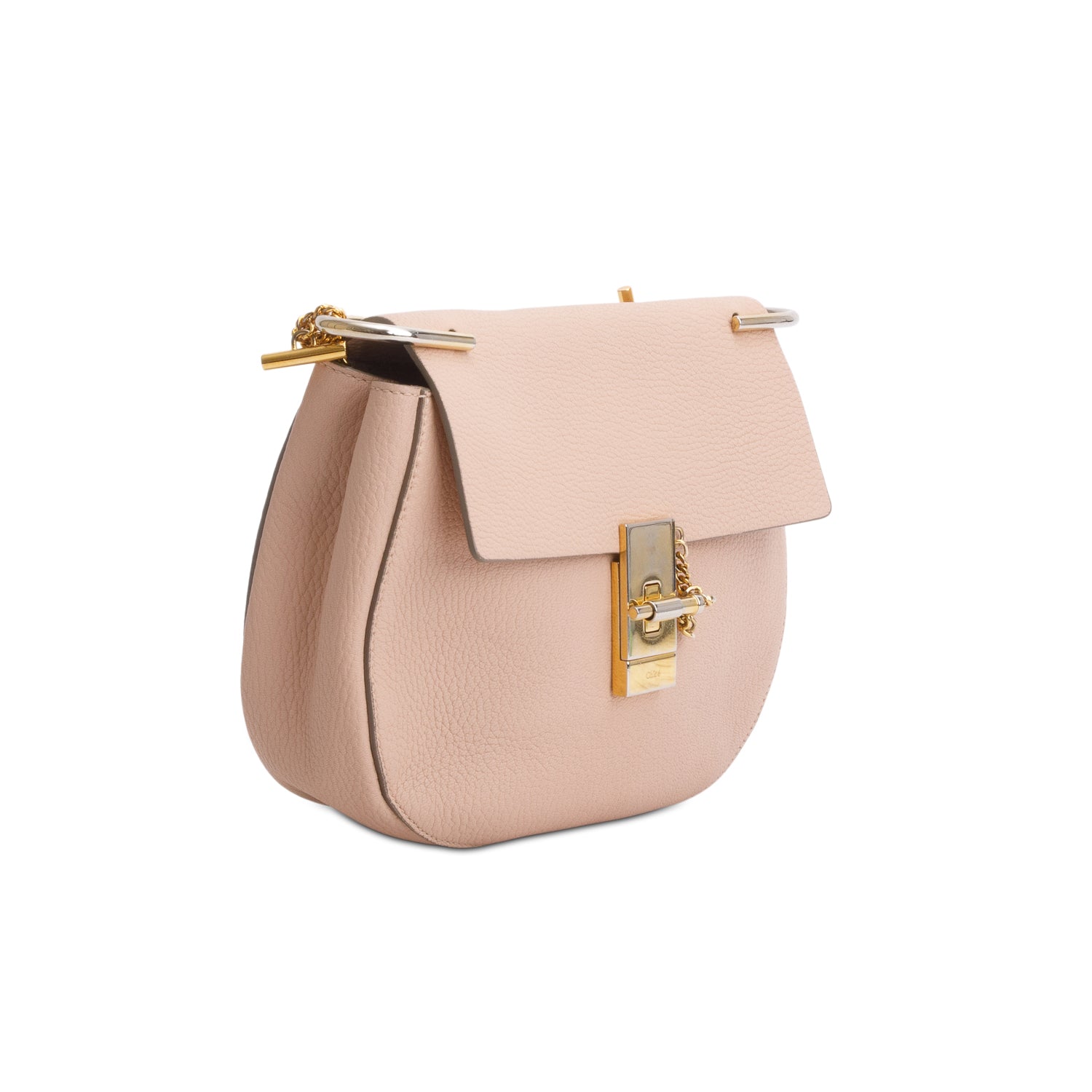 Chloe Pink Grained Lambskin Medium Drew Shoulder Bag