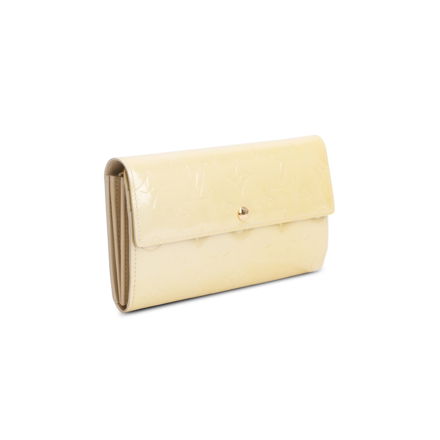 Louis Vuitton Yellow Monogram Vernis Sarah Wallet w/ Box