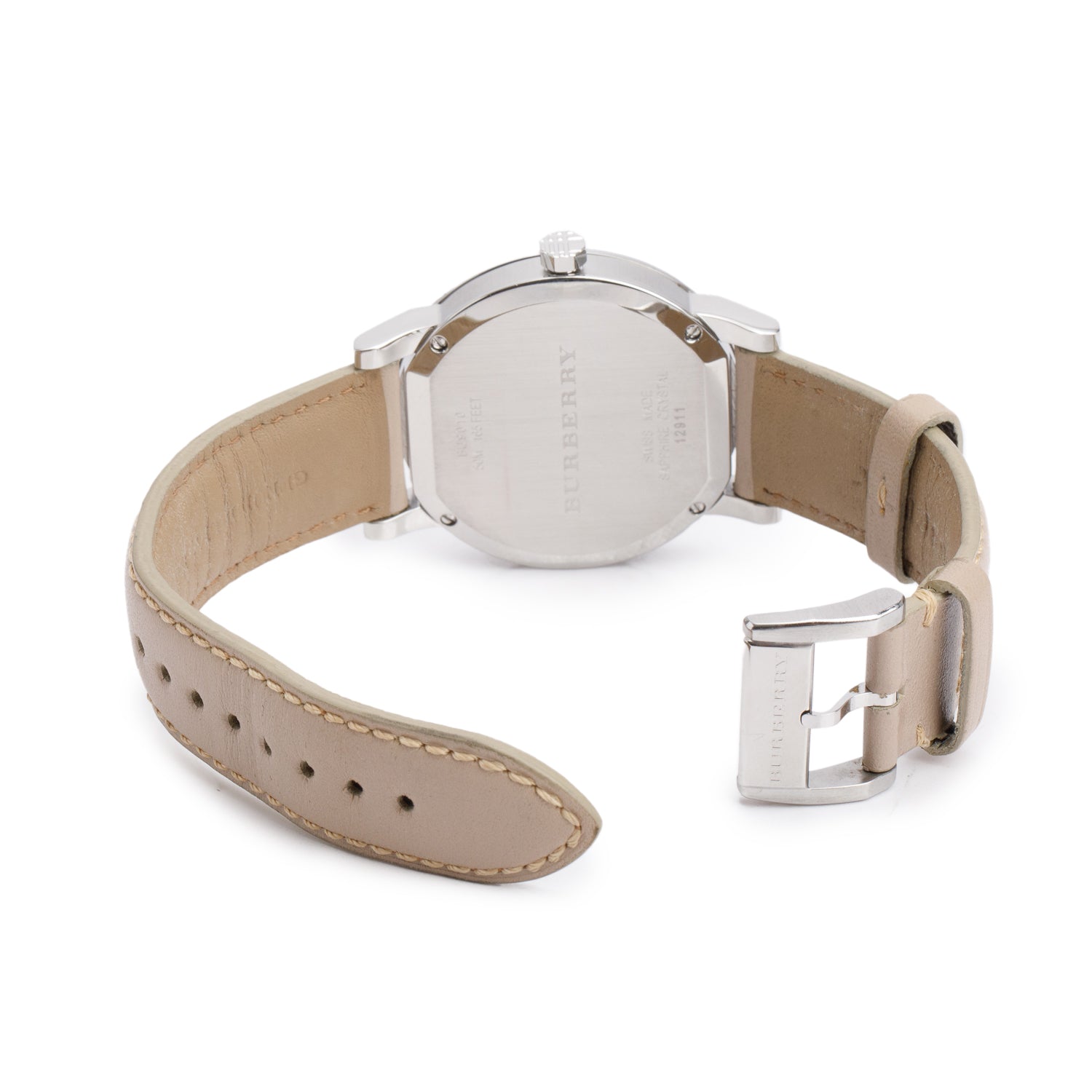 Burberry Stainless Steel BU9010 38 MM The City Quartz Watch Beige Check Dial