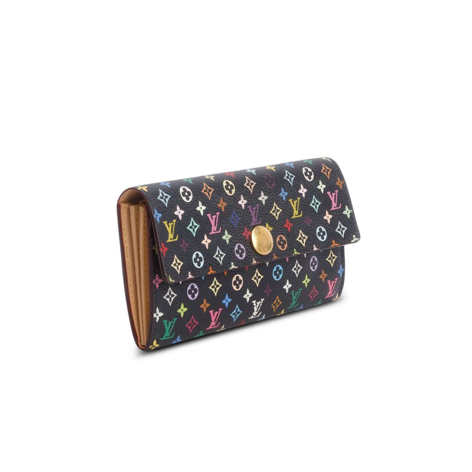 Louis Vuitton Black Monogram Multicolor Sarah Wallet