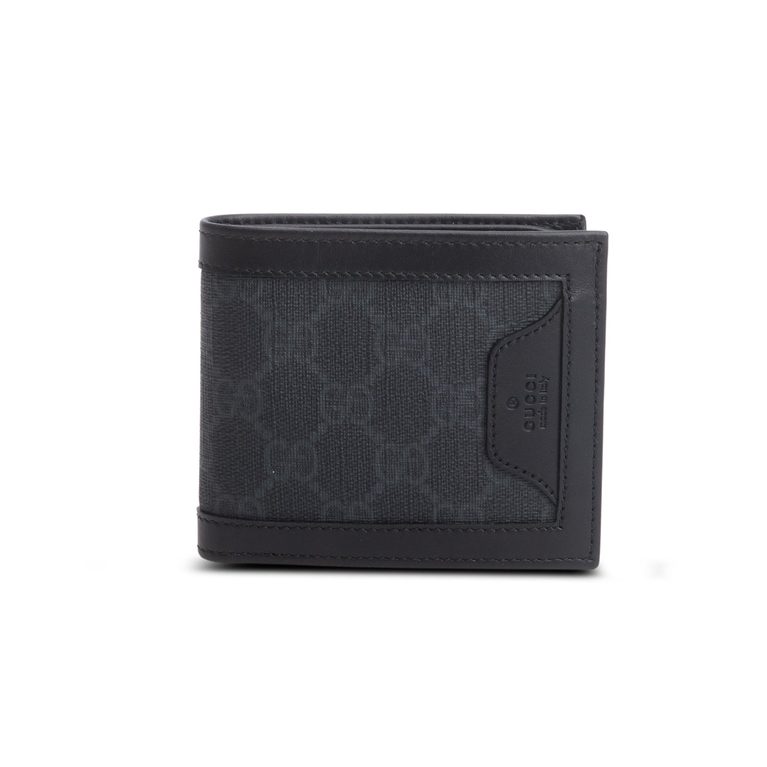 Gucci Black GG Supreme Monogram Bi-Fold Wallet w/ Box