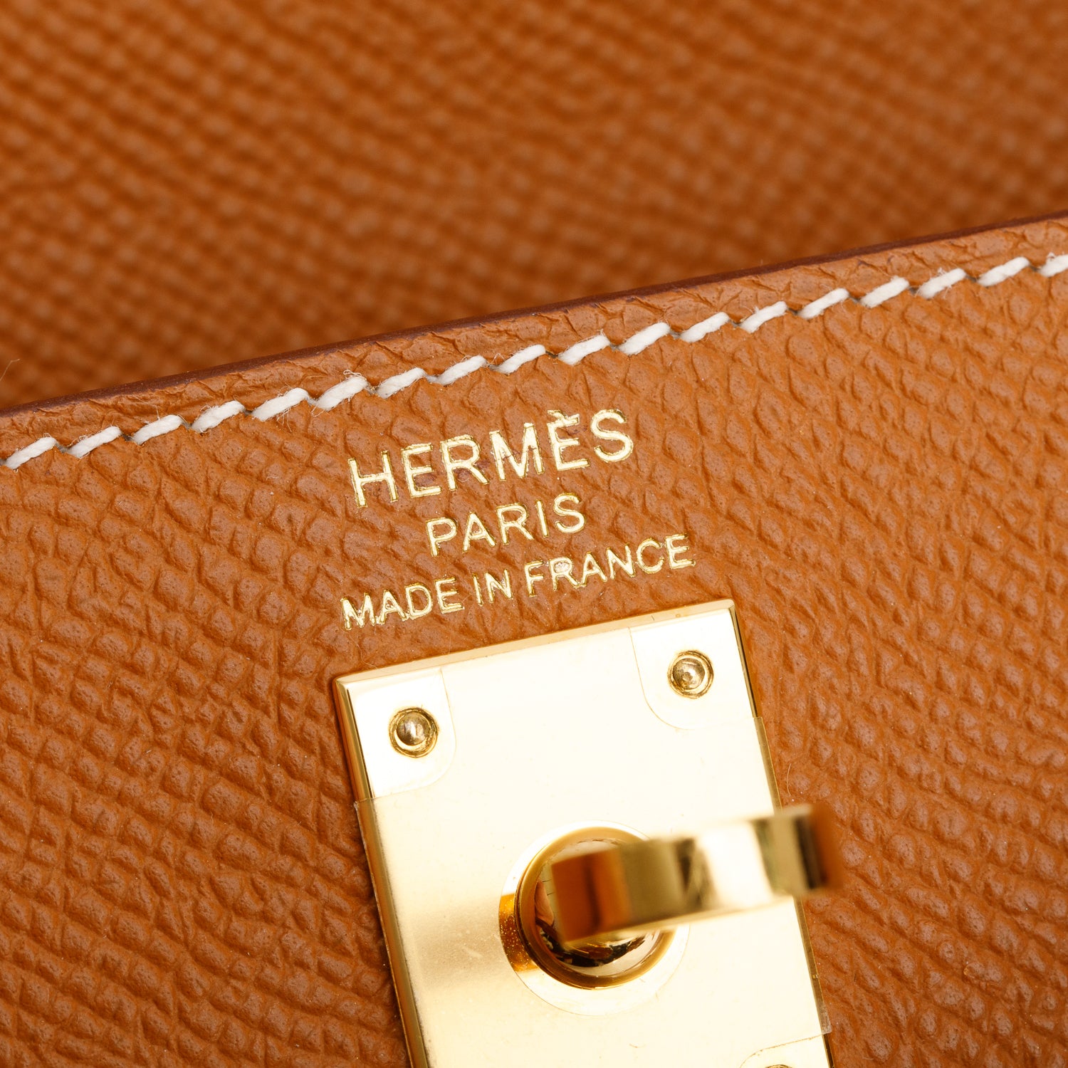 Hermes 2024 Gold Veau Epsom Kelly II Sellier 25 w/ Box & Strap