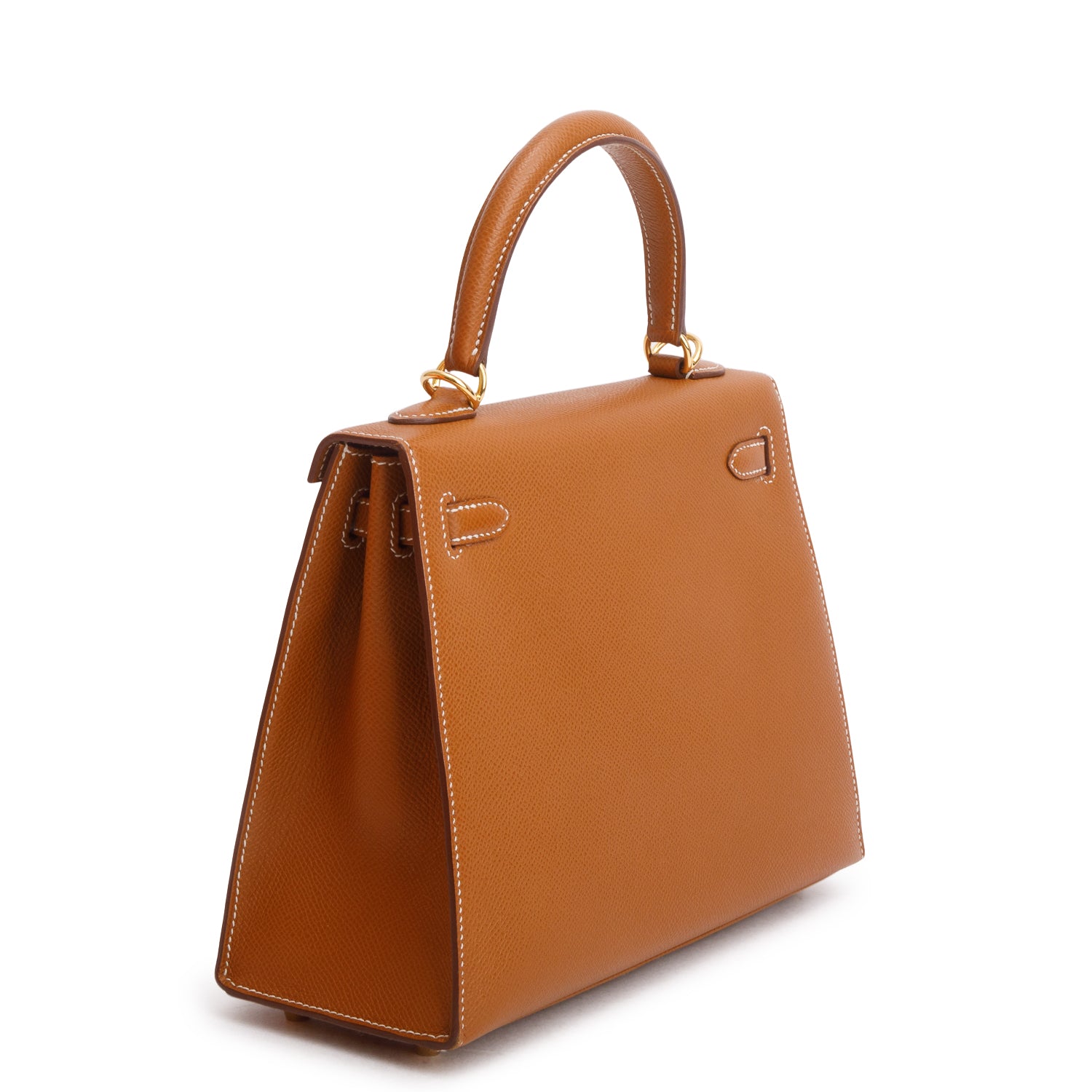 Hermes 2024 Gold Veau Epsom Kelly II Sellier 25 w/ Box & Strap