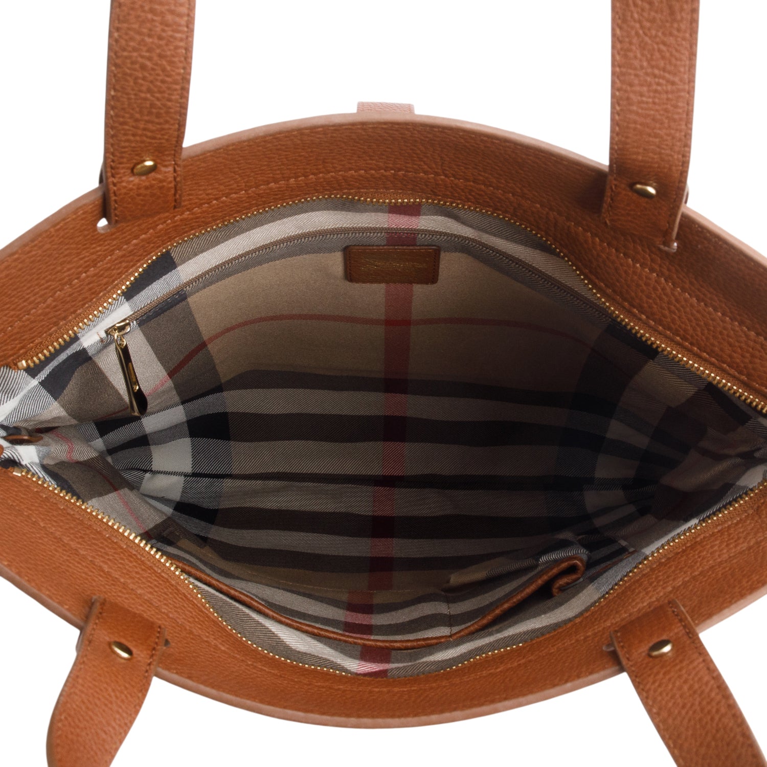 Burberry Red Embroidered Signature Canvas Shopper Tote