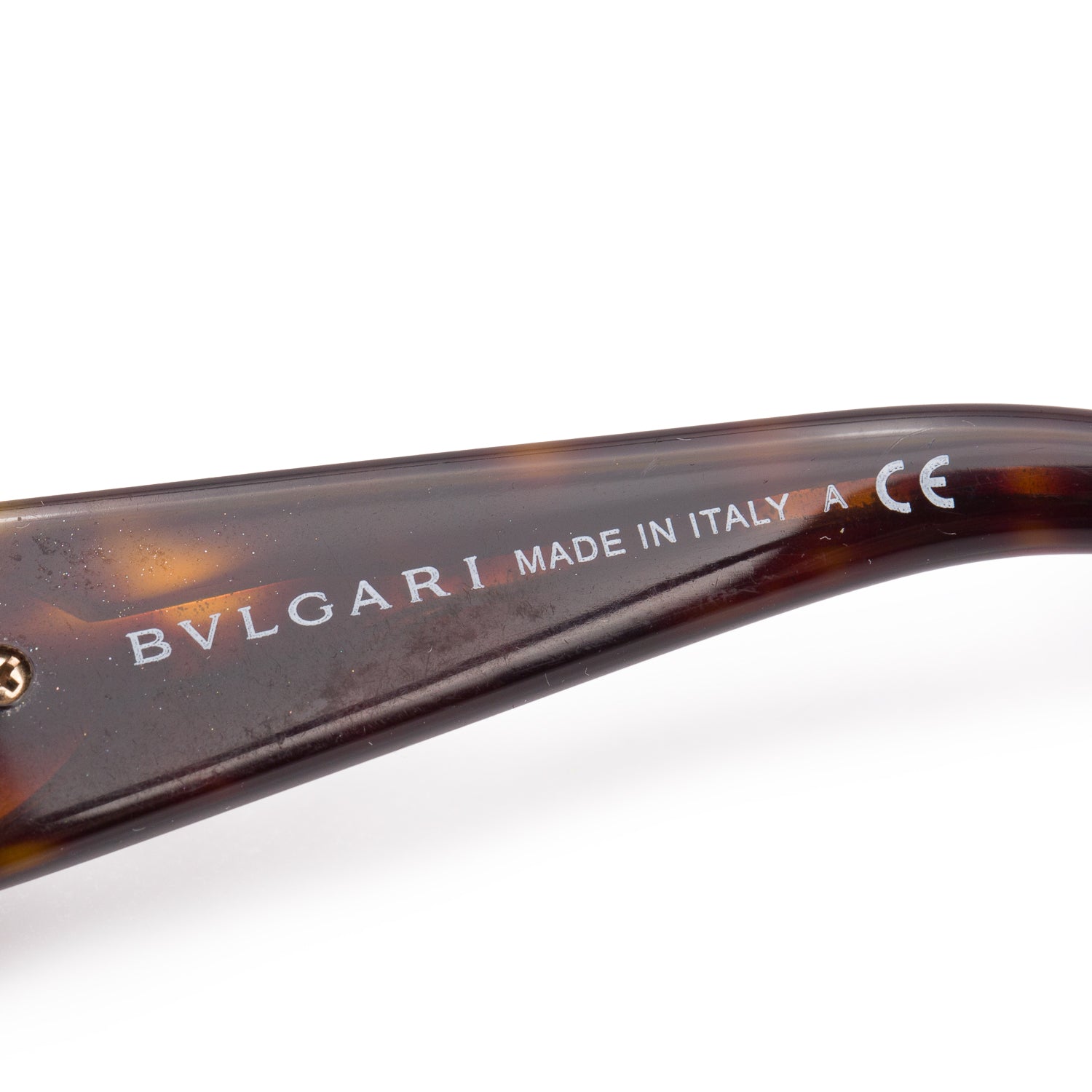 Bvlgari 6071-B Brown Crystal Rimless Shield Sunglasses w/ Case