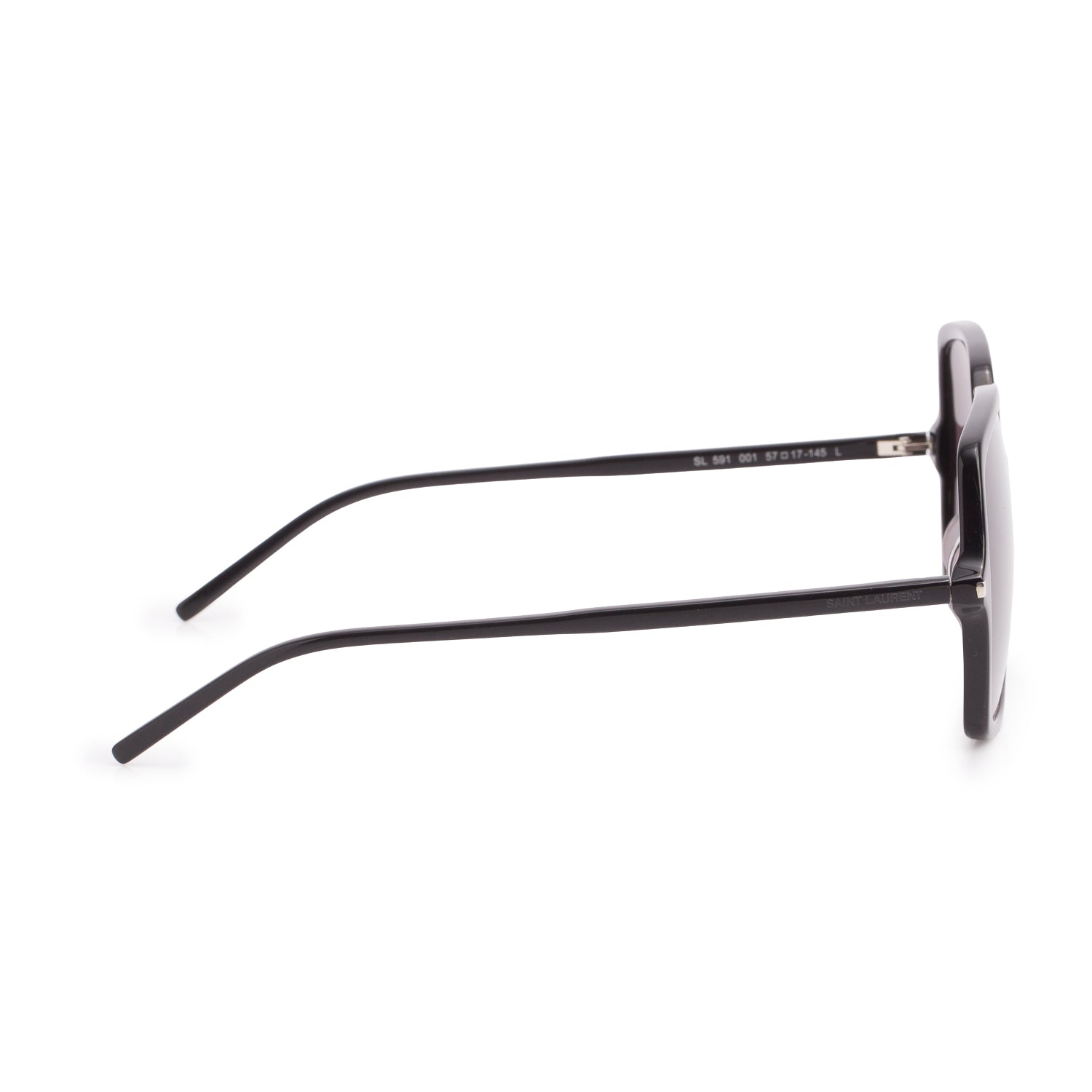 Saint Laurent SL 591 Black Acetate Square Sunglasses w/ Case