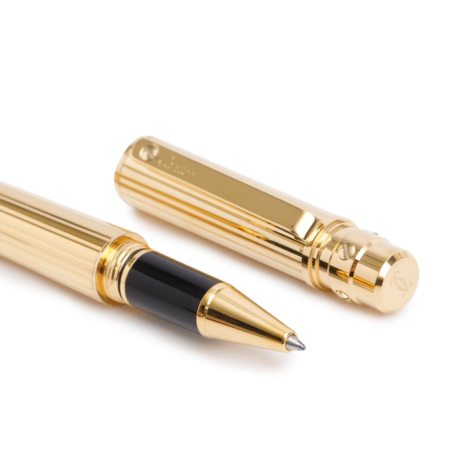 Cartier Gold-Plated Santos de Cartier Rollerball Pen w/ Box & Refill