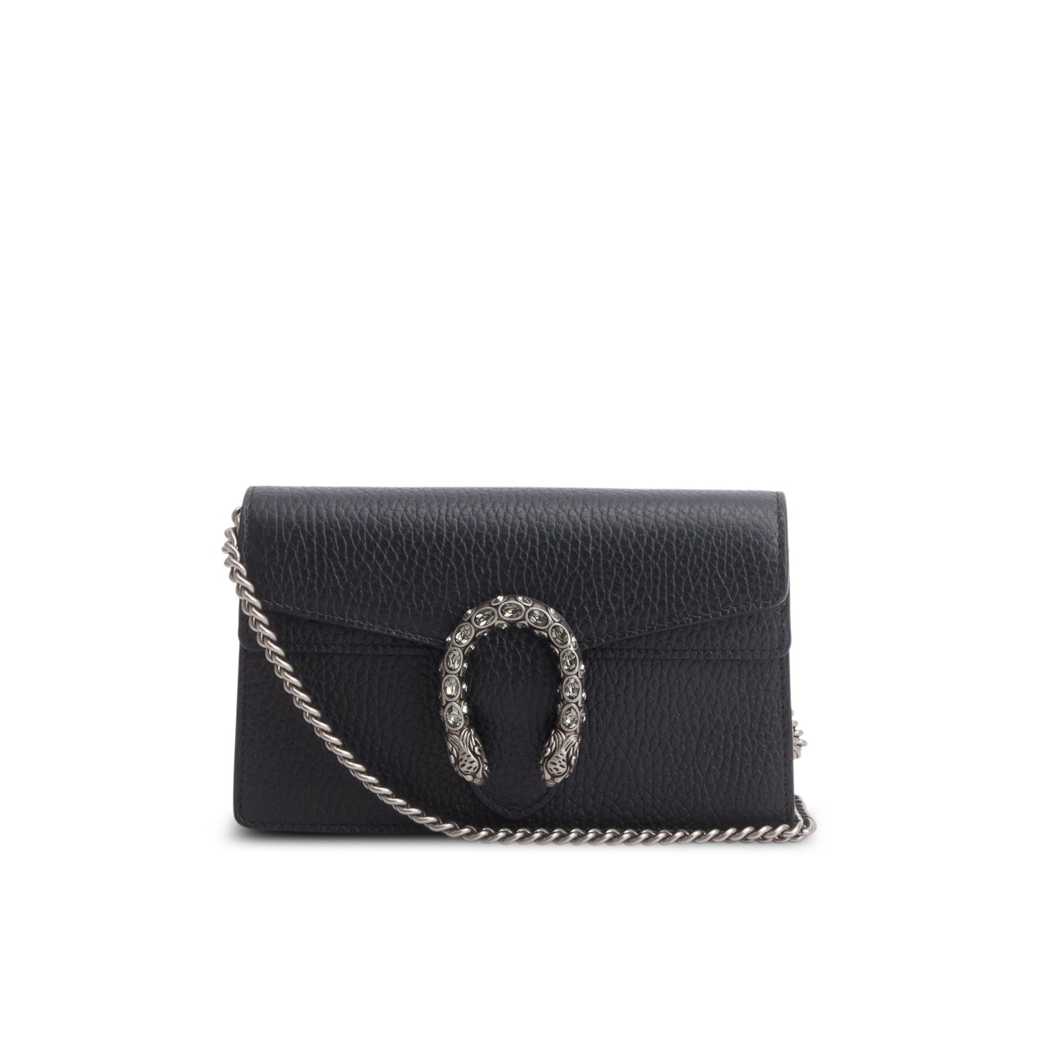 Gucci Black Calfskin Crystal Super Mini Dionysus Shoulder Bag