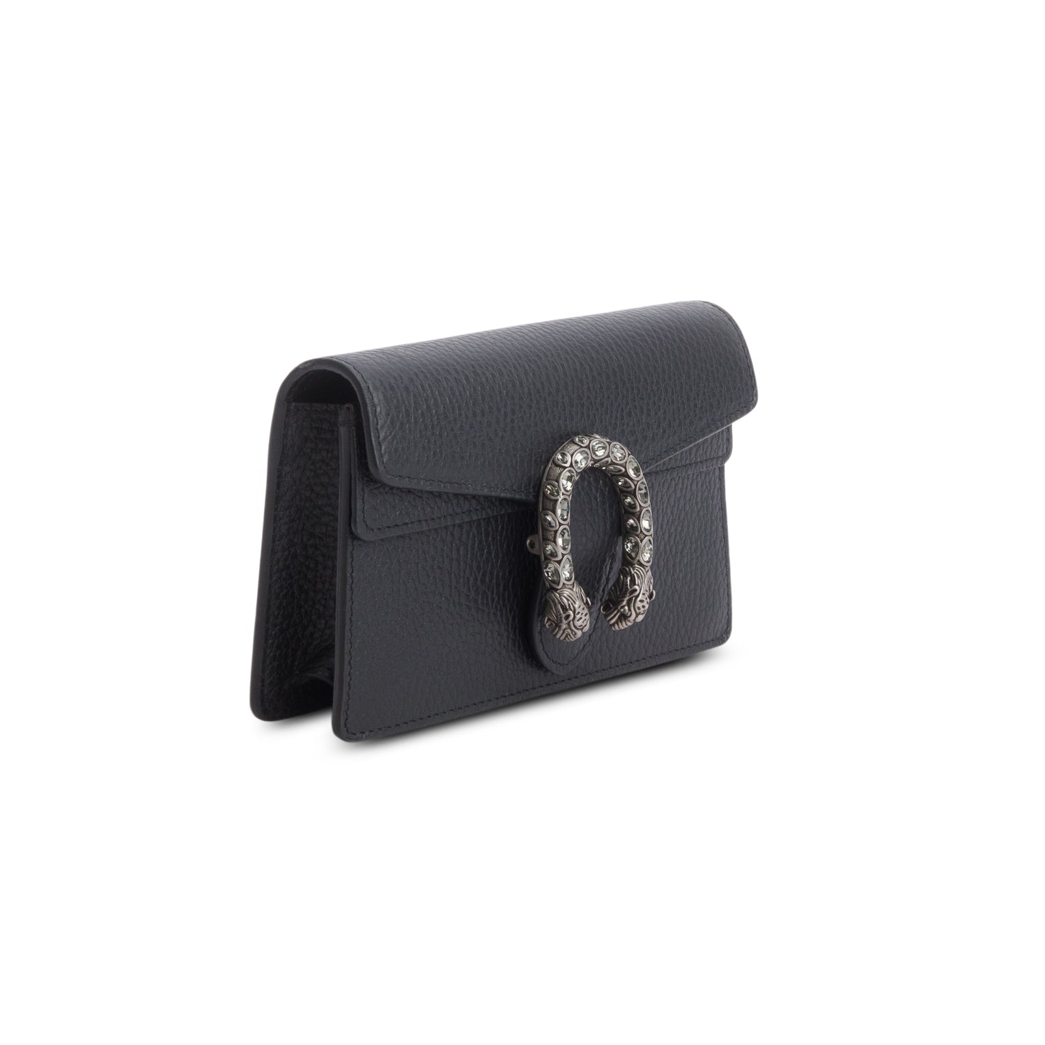 Gucci Black Calfskin Crystal Super Mini Dionysus Shoulder Bag