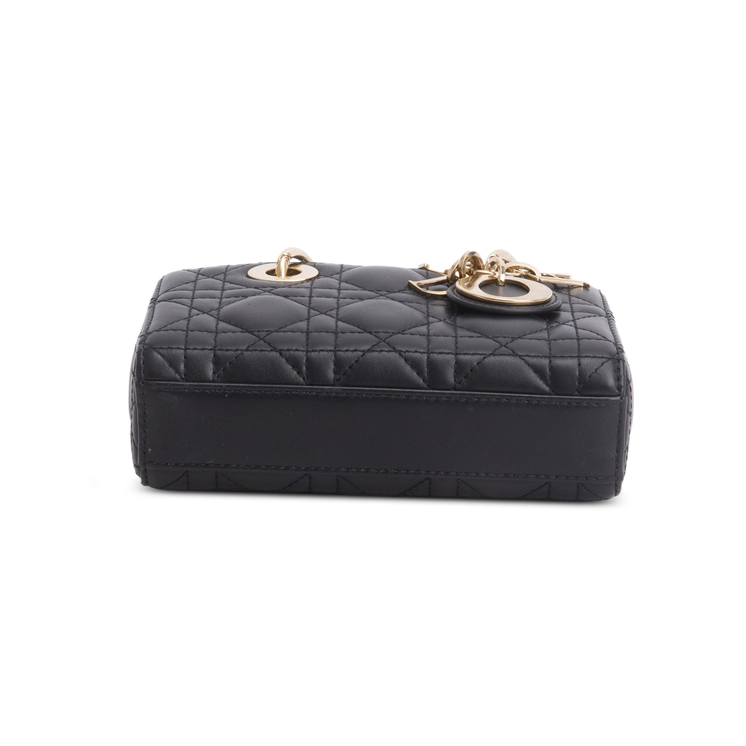 Christian Dior 2025 Black Lambskin Cannage Micro Lady D-Joy w/ Box